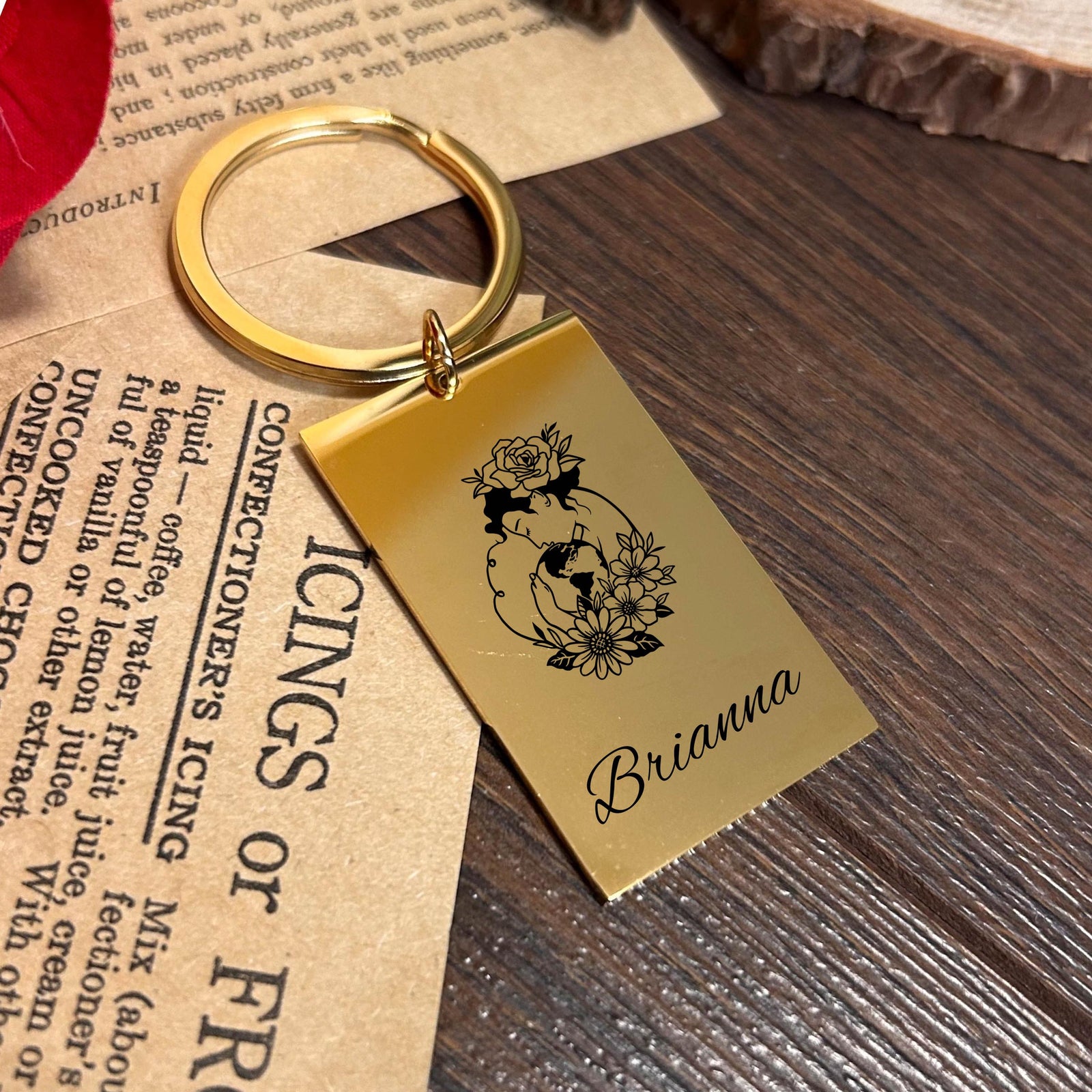 Mother Earth Keychain Stainless Steel