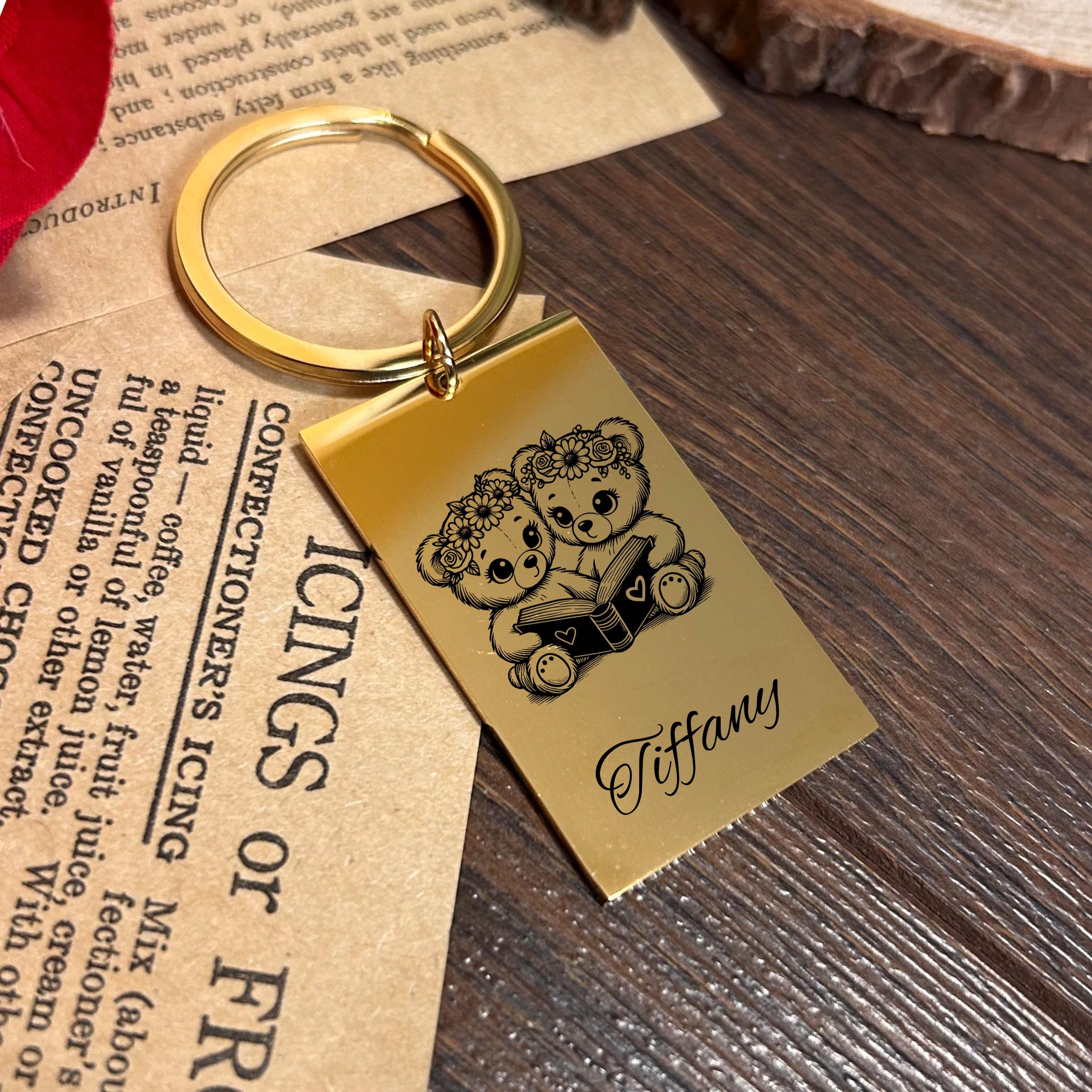 Storytime Bears Keychain Stainless Steel