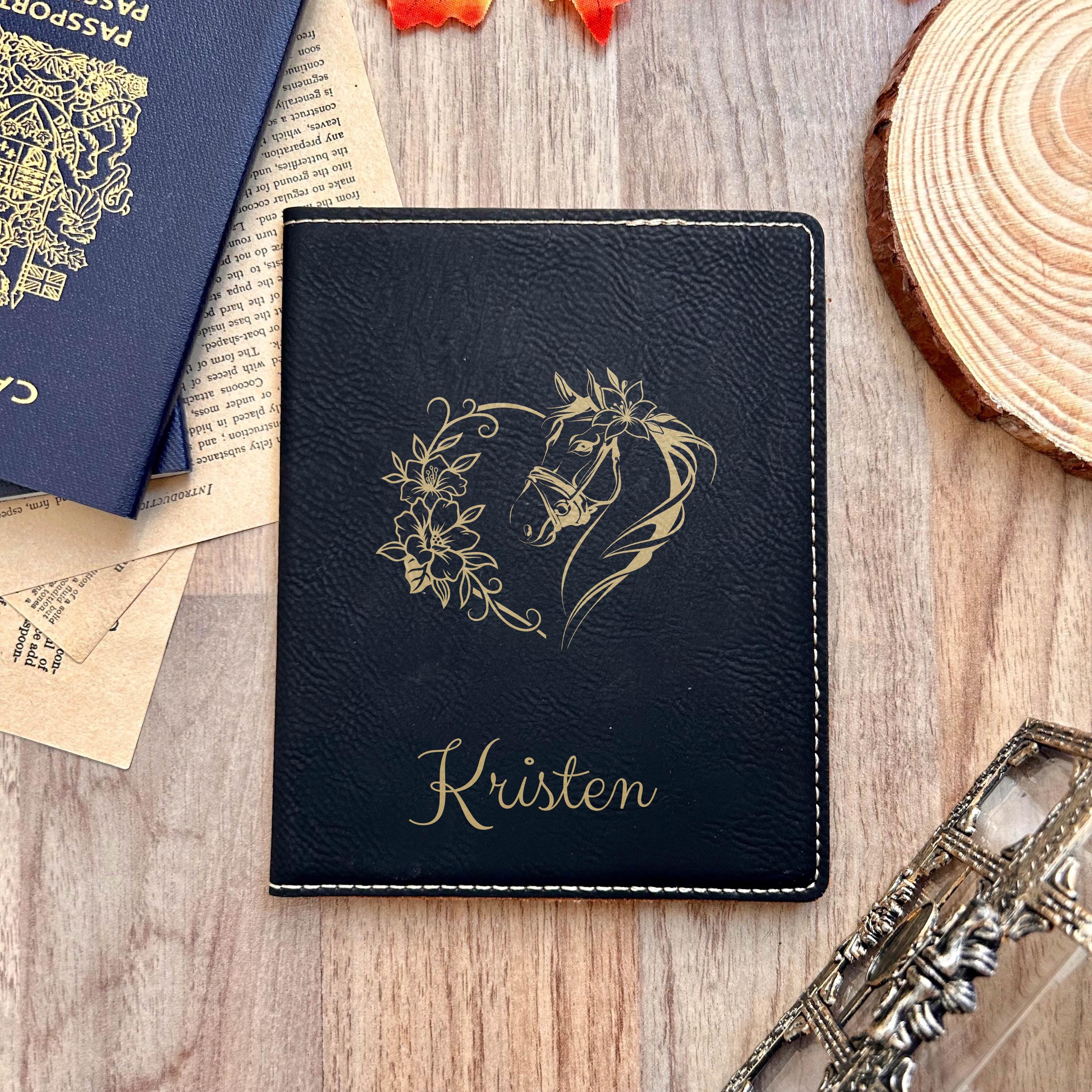 Gold Horse Love Passport Cover – Design #65