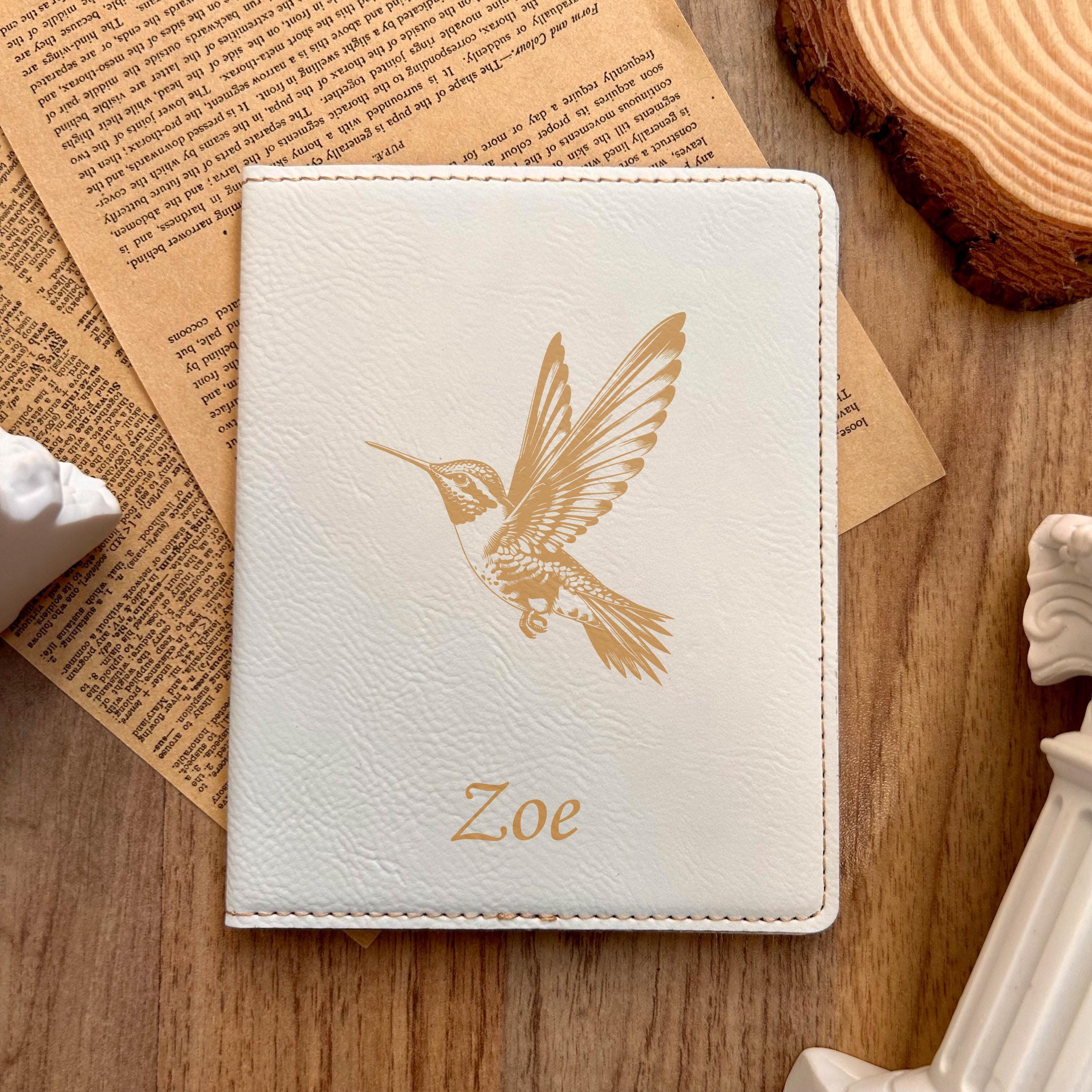 Gold Hummingbird Passport Cover – Design #73