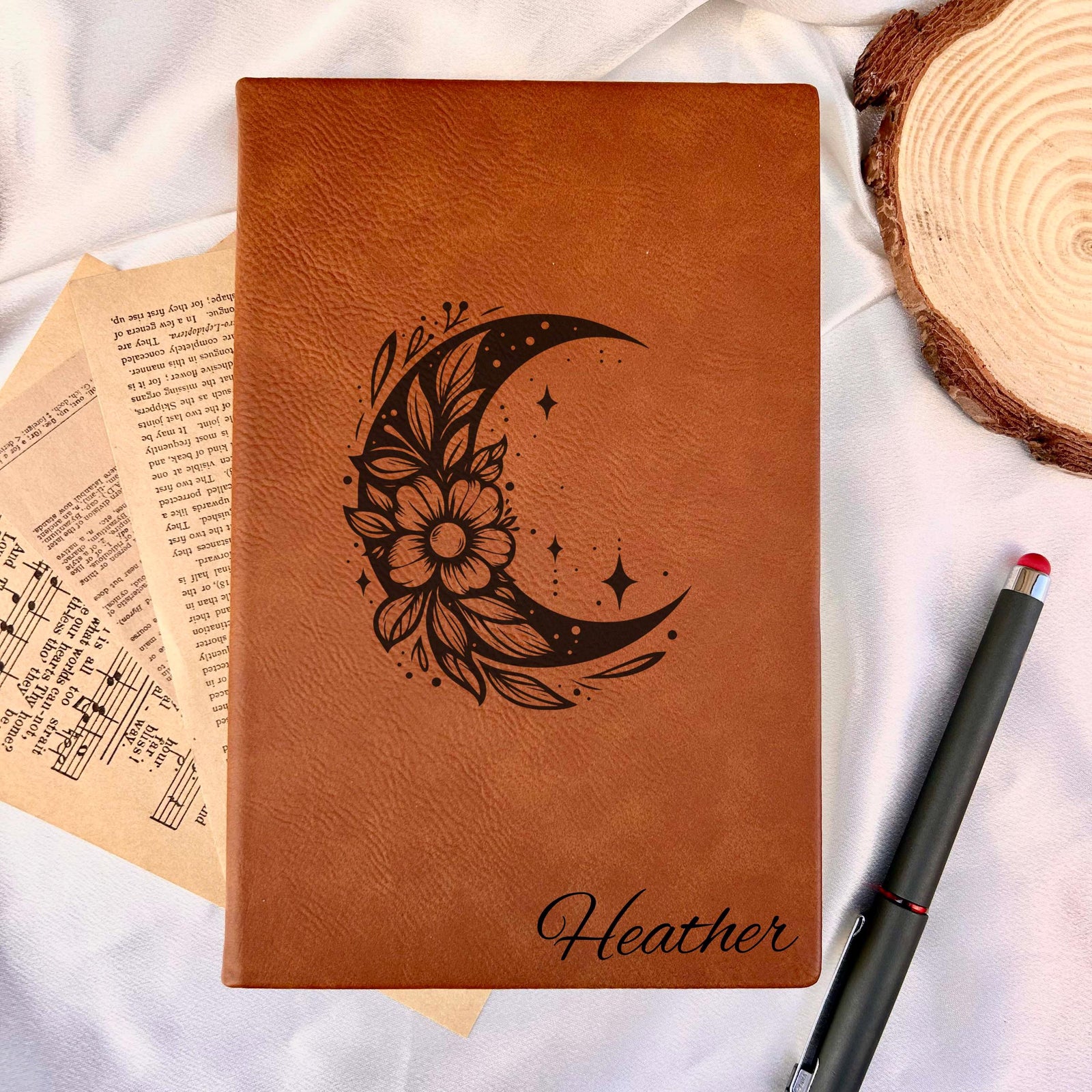 Floral Moon Journal – Hard Cover, Design #49