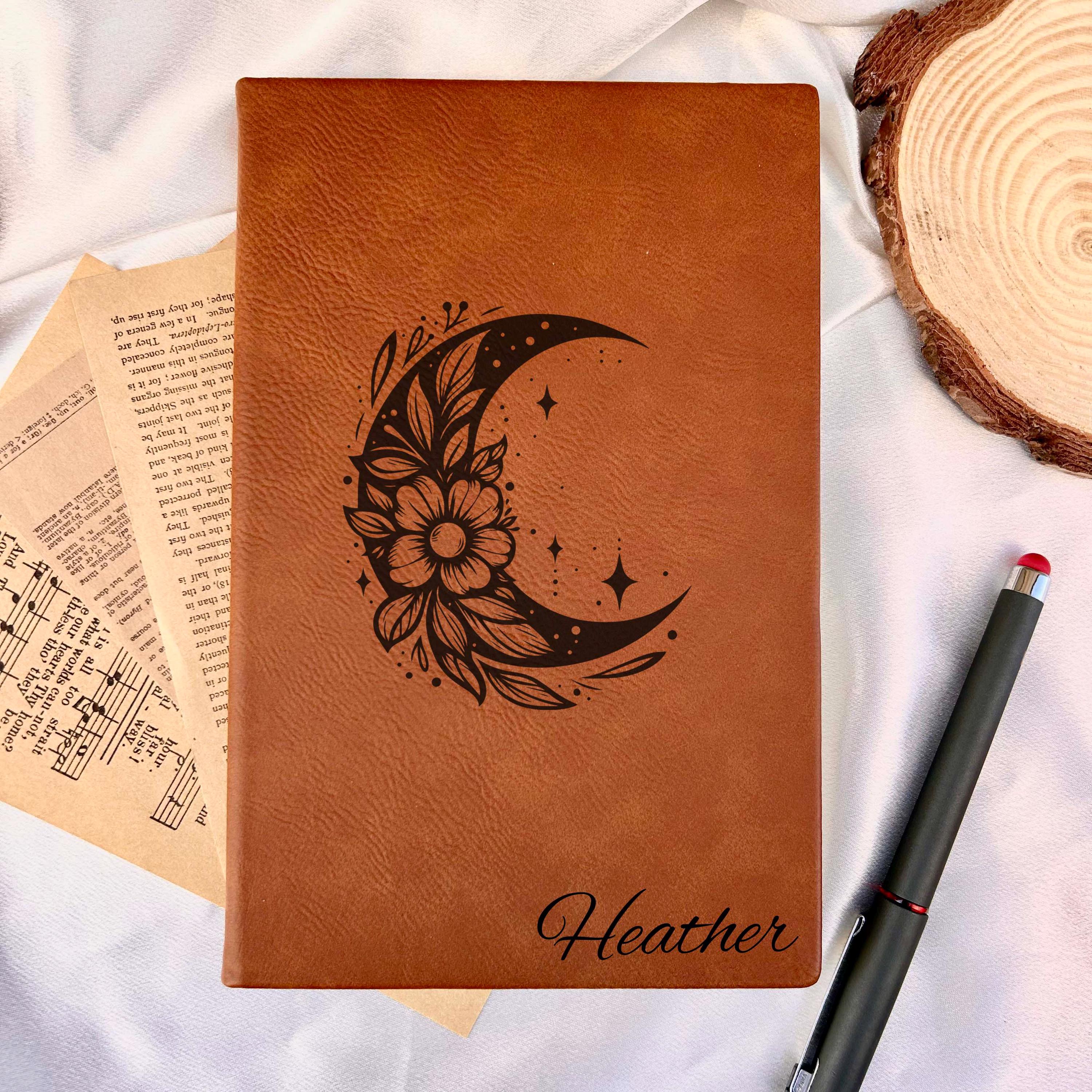 Floral Moon Journal – Hard Cover, Design #49