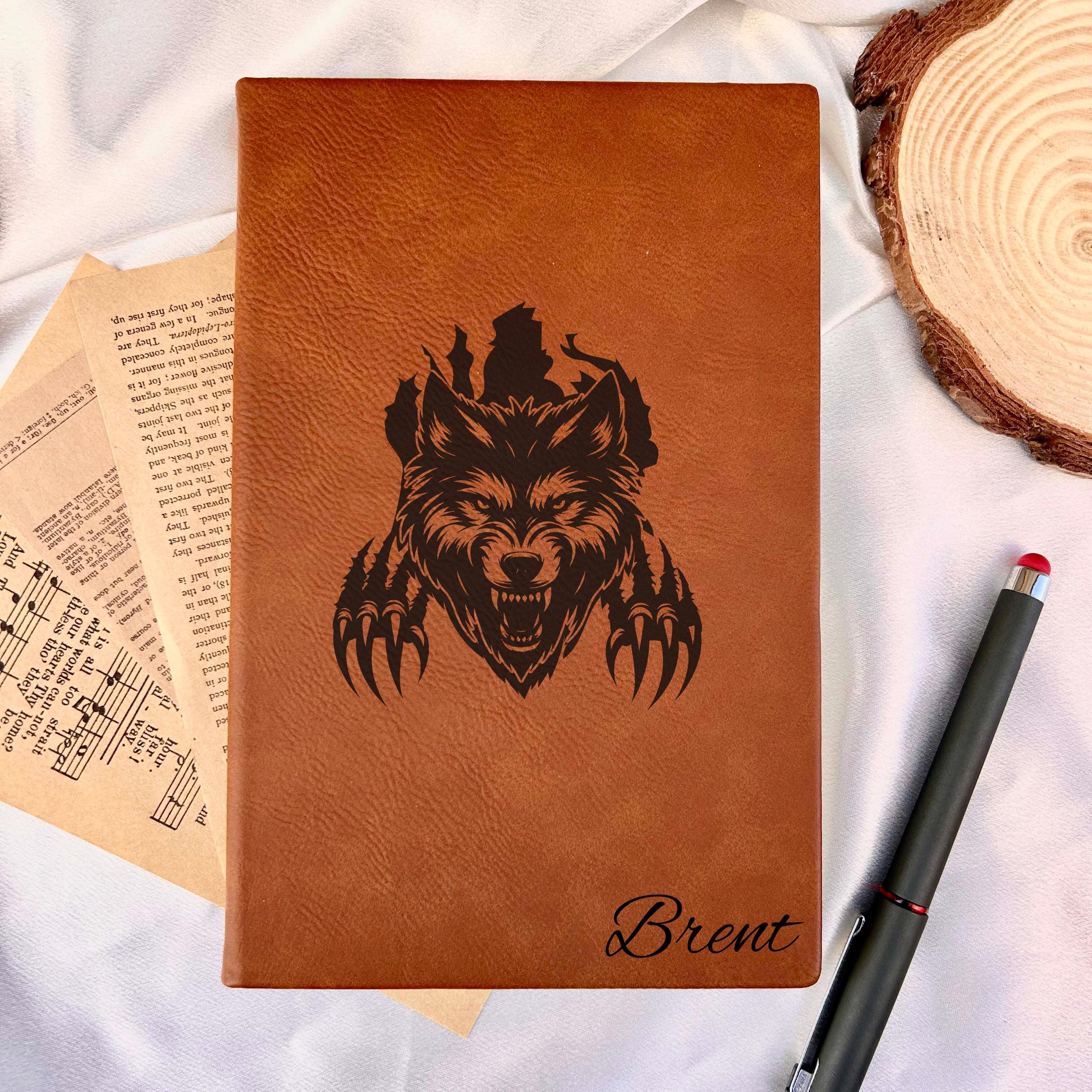 Wolf Custom Journal – Hard Cover, Wolf Design #2