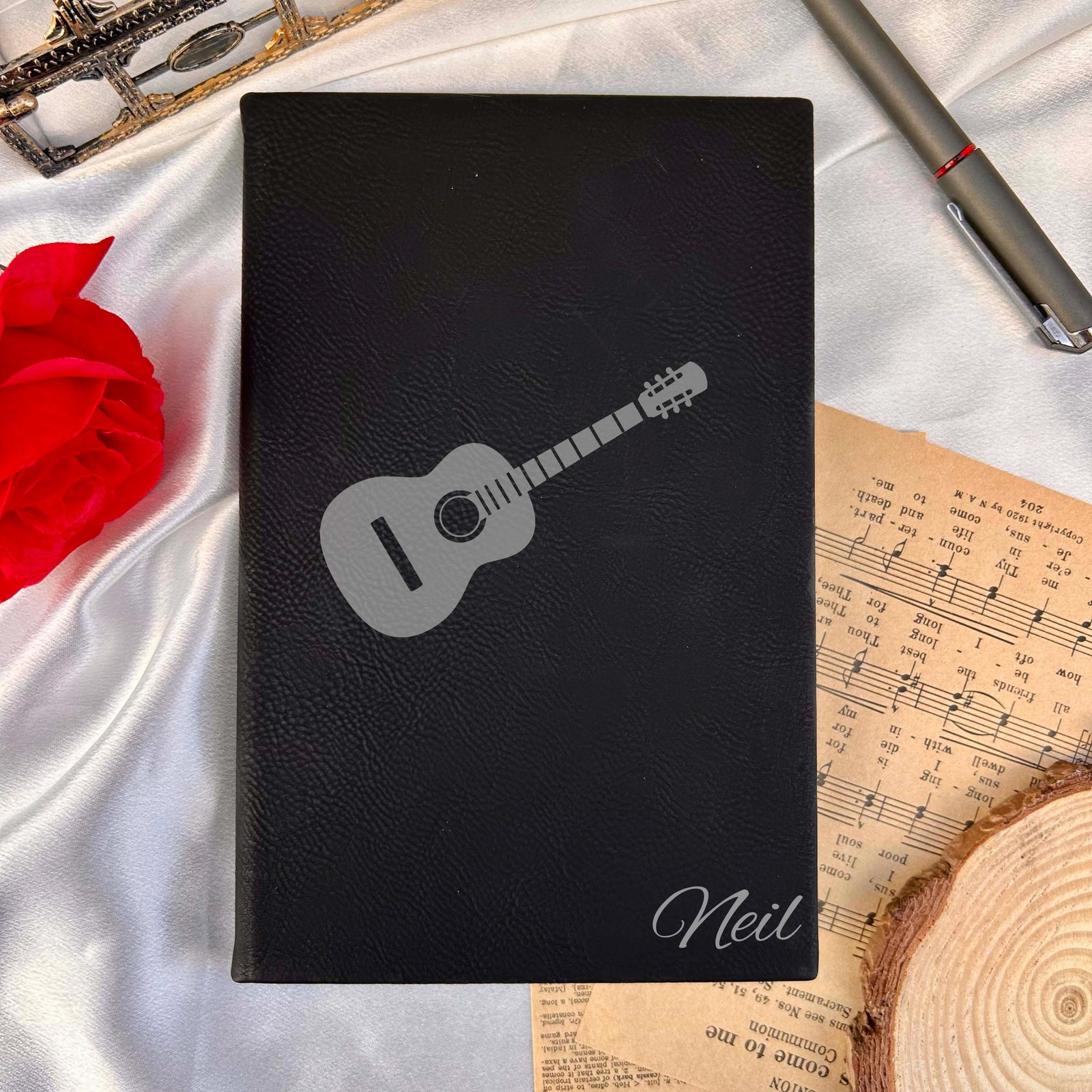 Acoustic Guitar Custom Journal – Hard Cover, Guitar Design #1