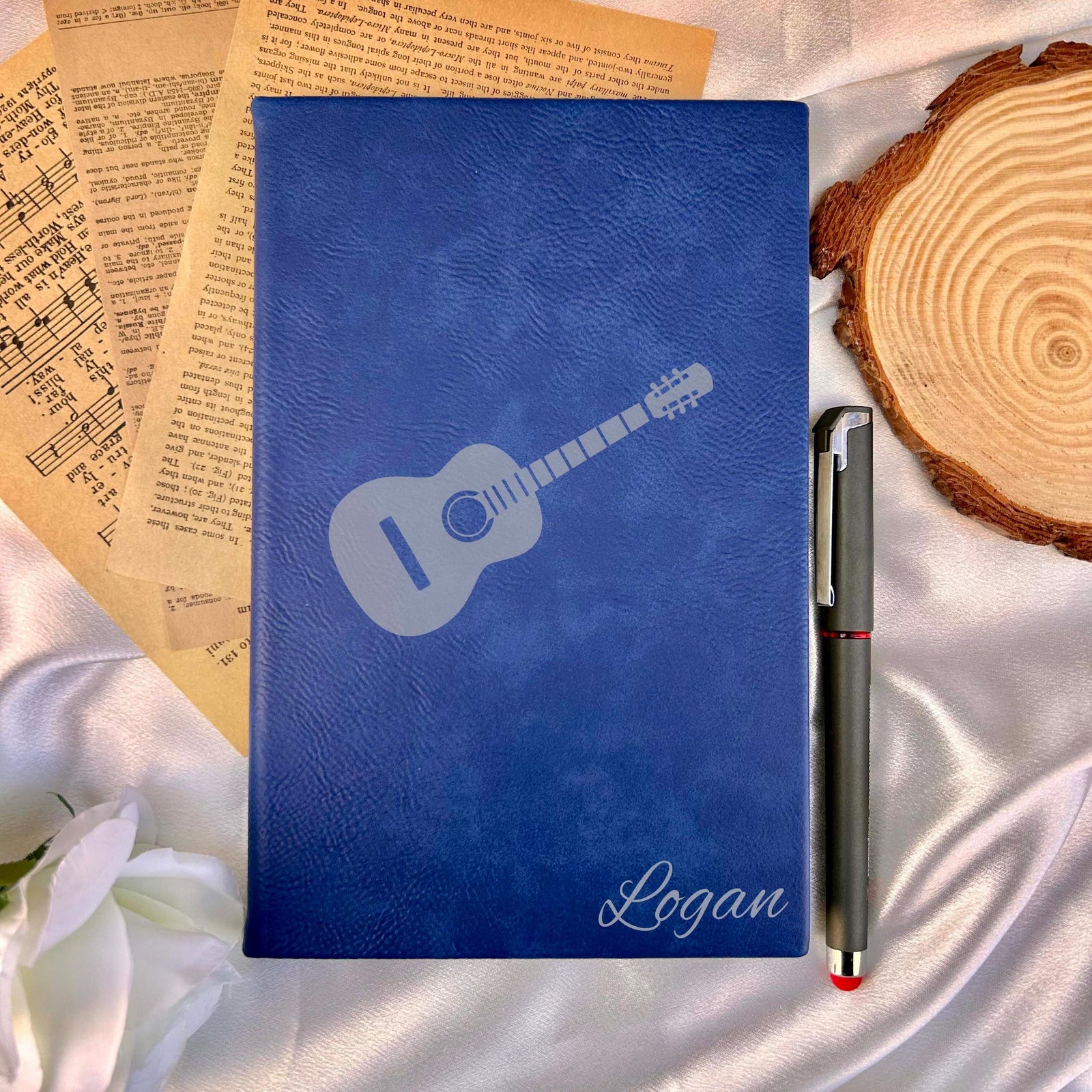 Acoustic Guitar Custom Journal – Hard Cover, Guitar Design #1