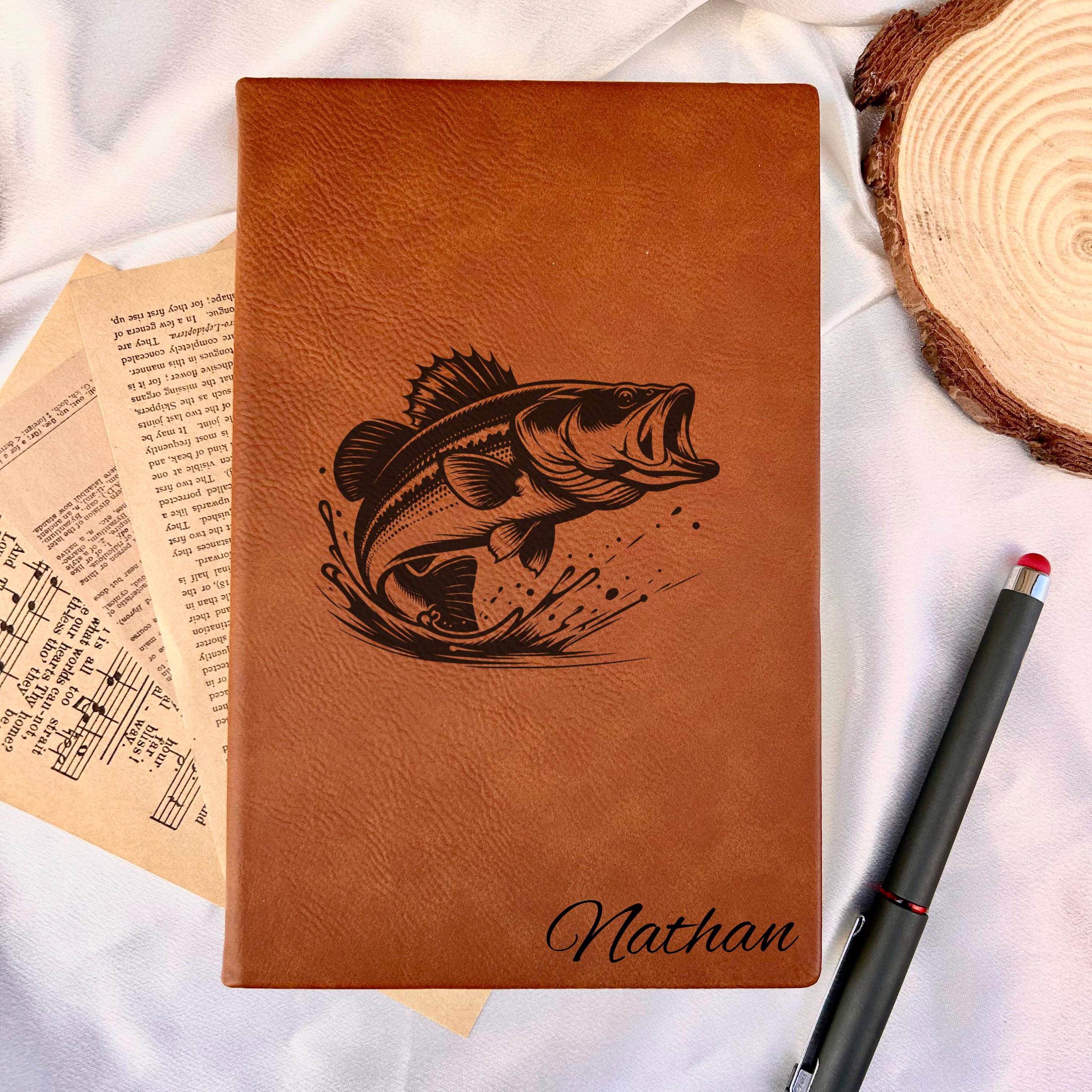 Bass Fish Custom Journal – Hard Cover, Fishing Design #3
