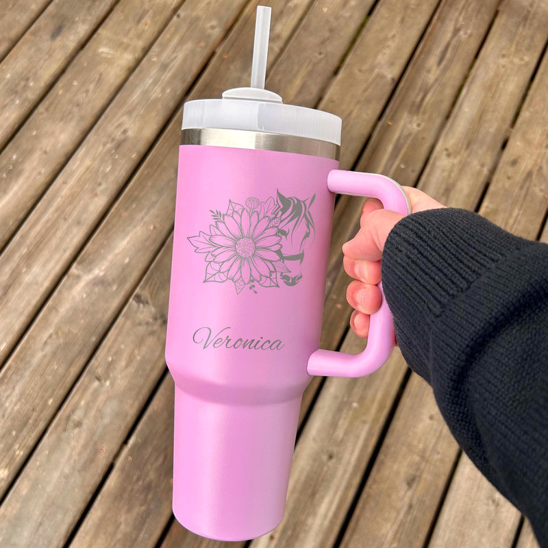 Horse Lover 40oz Engraved Tumbler – Stainless Steel