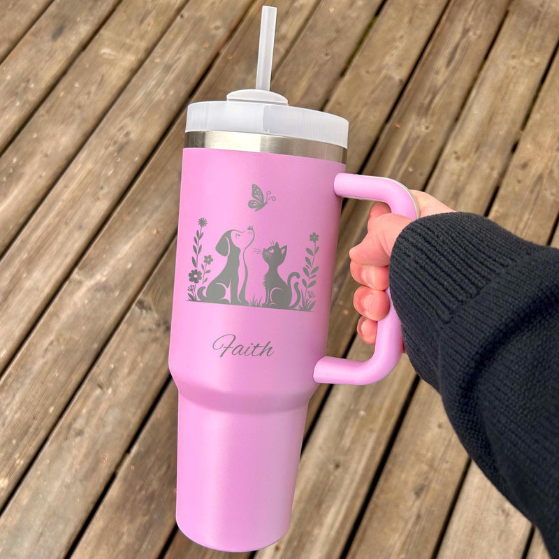 Pets & Nature 40oz Engraved Tumbler – Stainless Steel