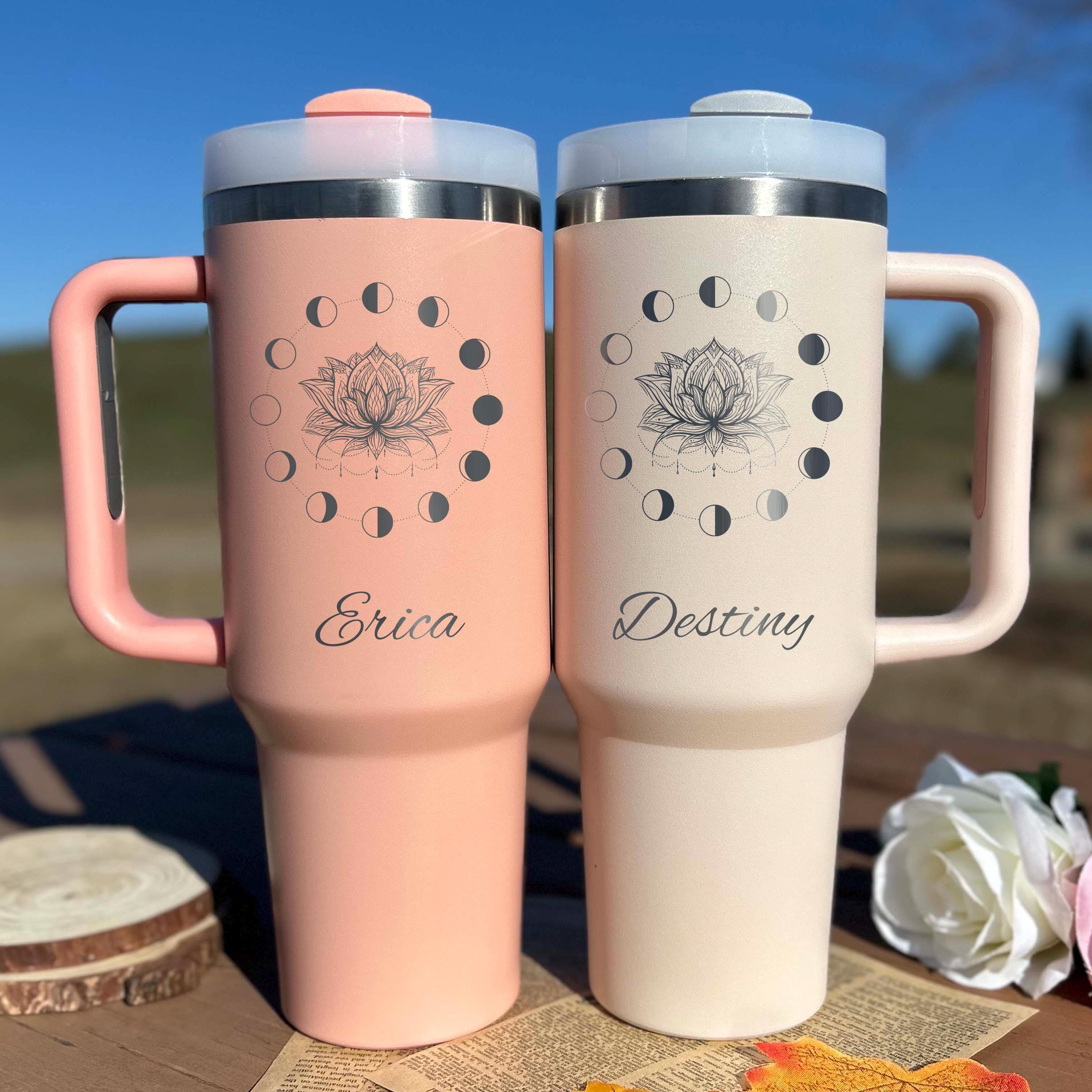 Lunar Lotus 40oz Engraved Tumbler – Stainless Steel