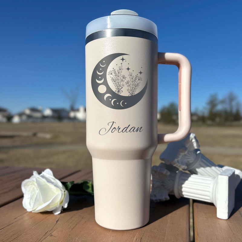 Moon Phases 40oz Engraved Tumbler – Stainless Steel
