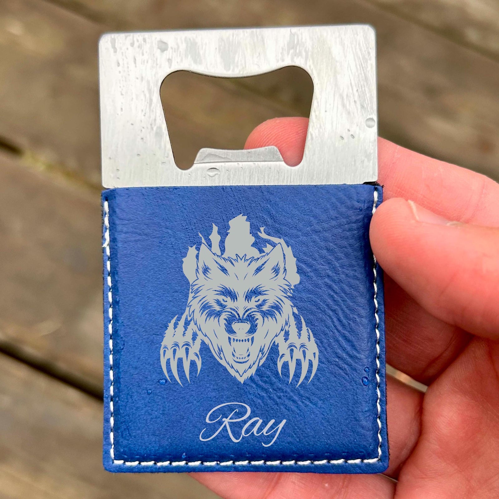 Wolf Large Bottle Opener – Stainless Steel, Wolf Design #2