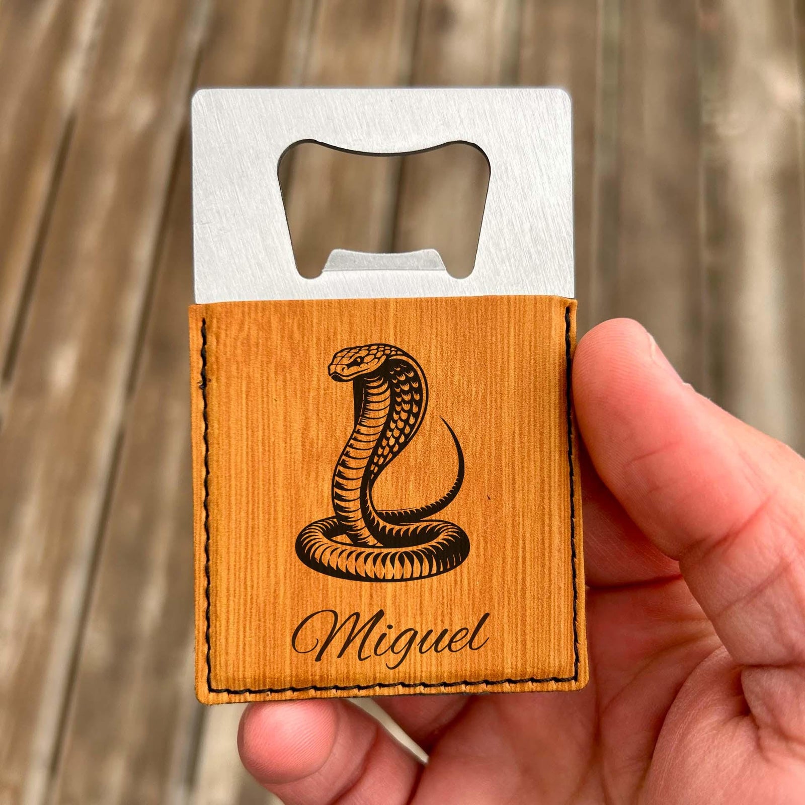 King Cobra Large Bottle Opener – Stainless Steel