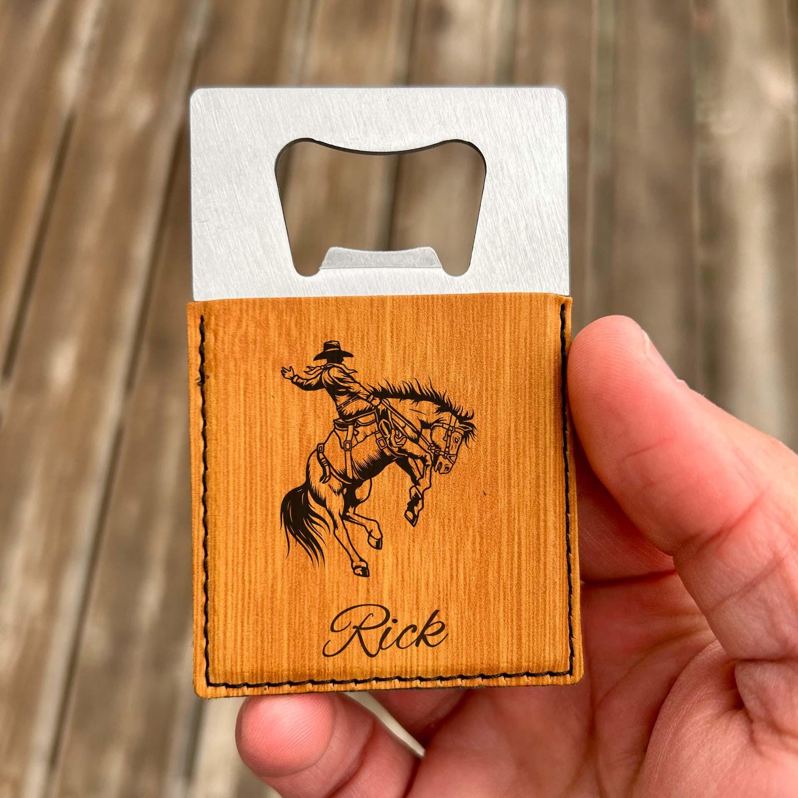 Cowboy Large Bottle Opener – Stainless Steel, Cowboy Design #1