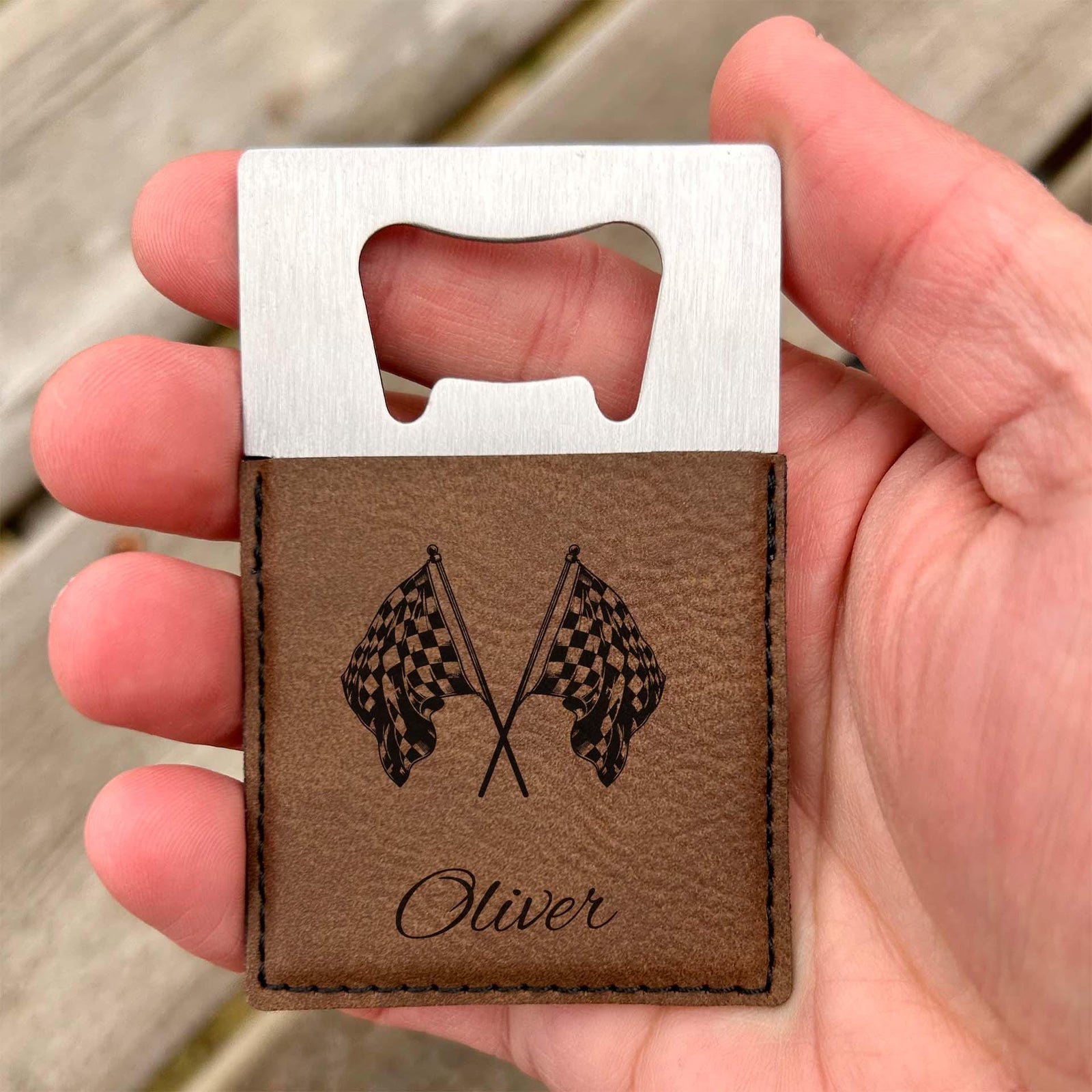 Race Flag Large Bottle Opener – Stainless Steel