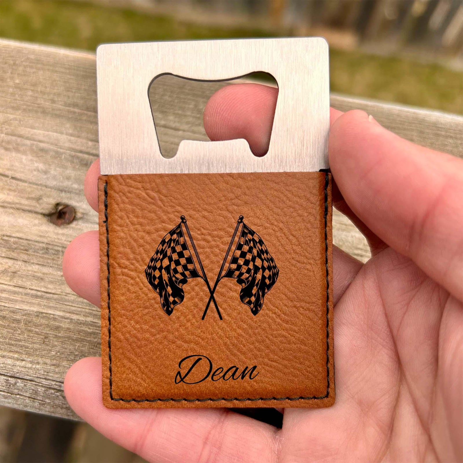 Race Flag Large Bottle Opener – Stainless Steel