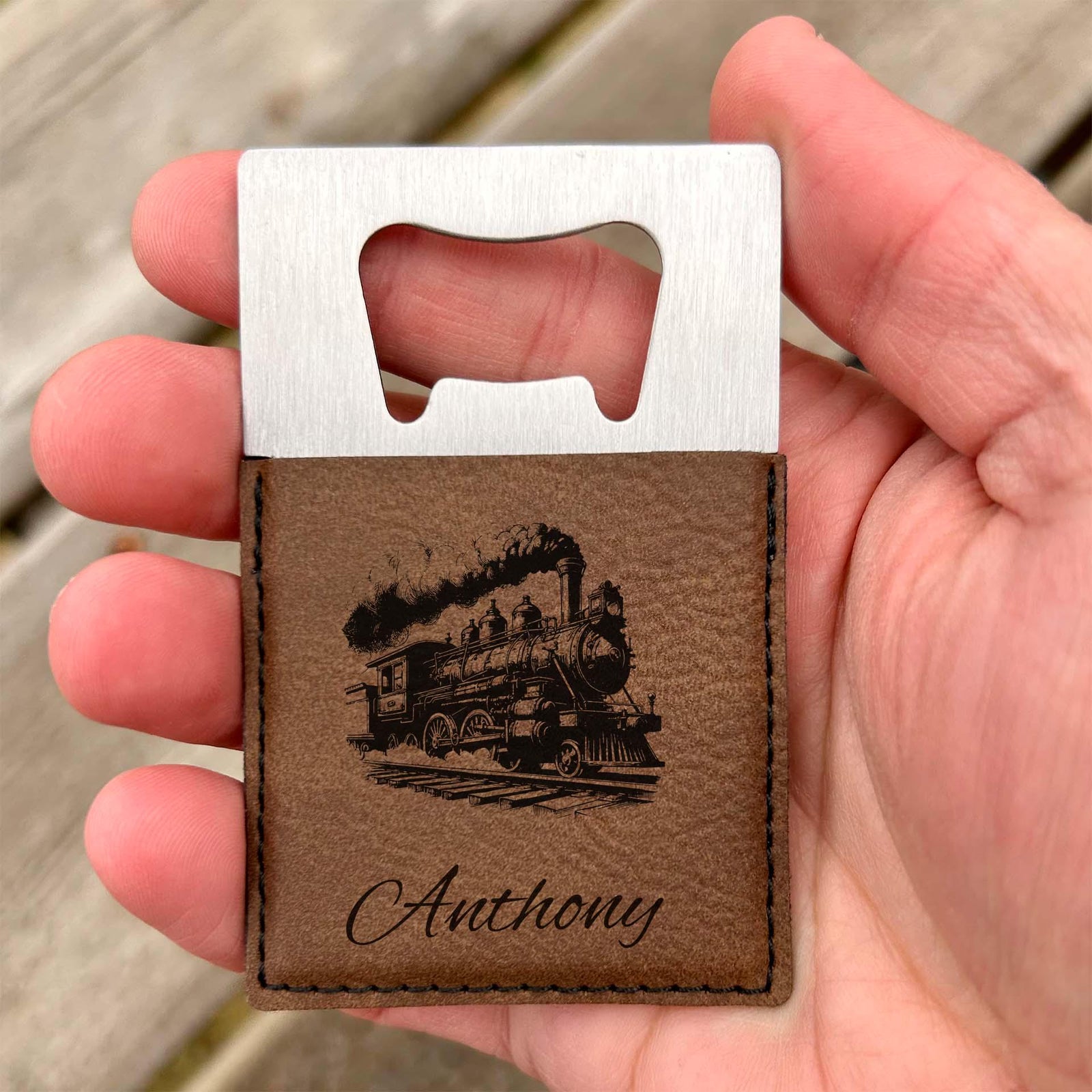 Old Train Large Bottle Opener – Stainless Steel