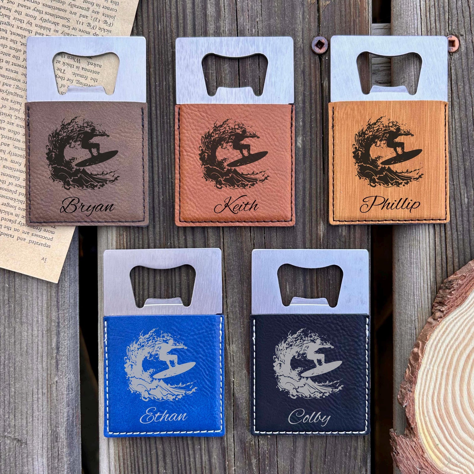 Surf Large Bottle Opener – Stainless Steel, Surf Design #1