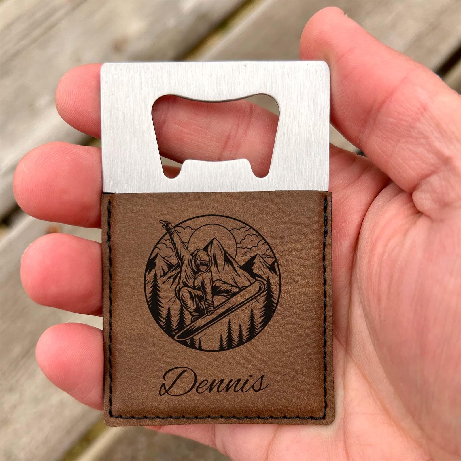 Snowboard Large Bottle Opener – Stainless Steel, Snowboard Design #3