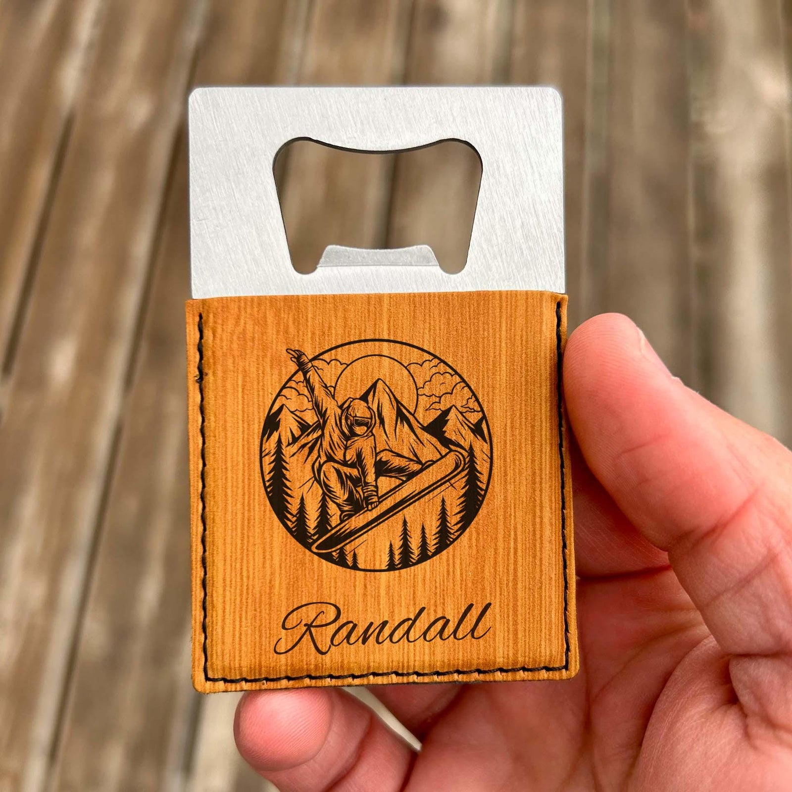 Snowboard Large Bottle Opener – Stainless Steel, Snowboard Design #3