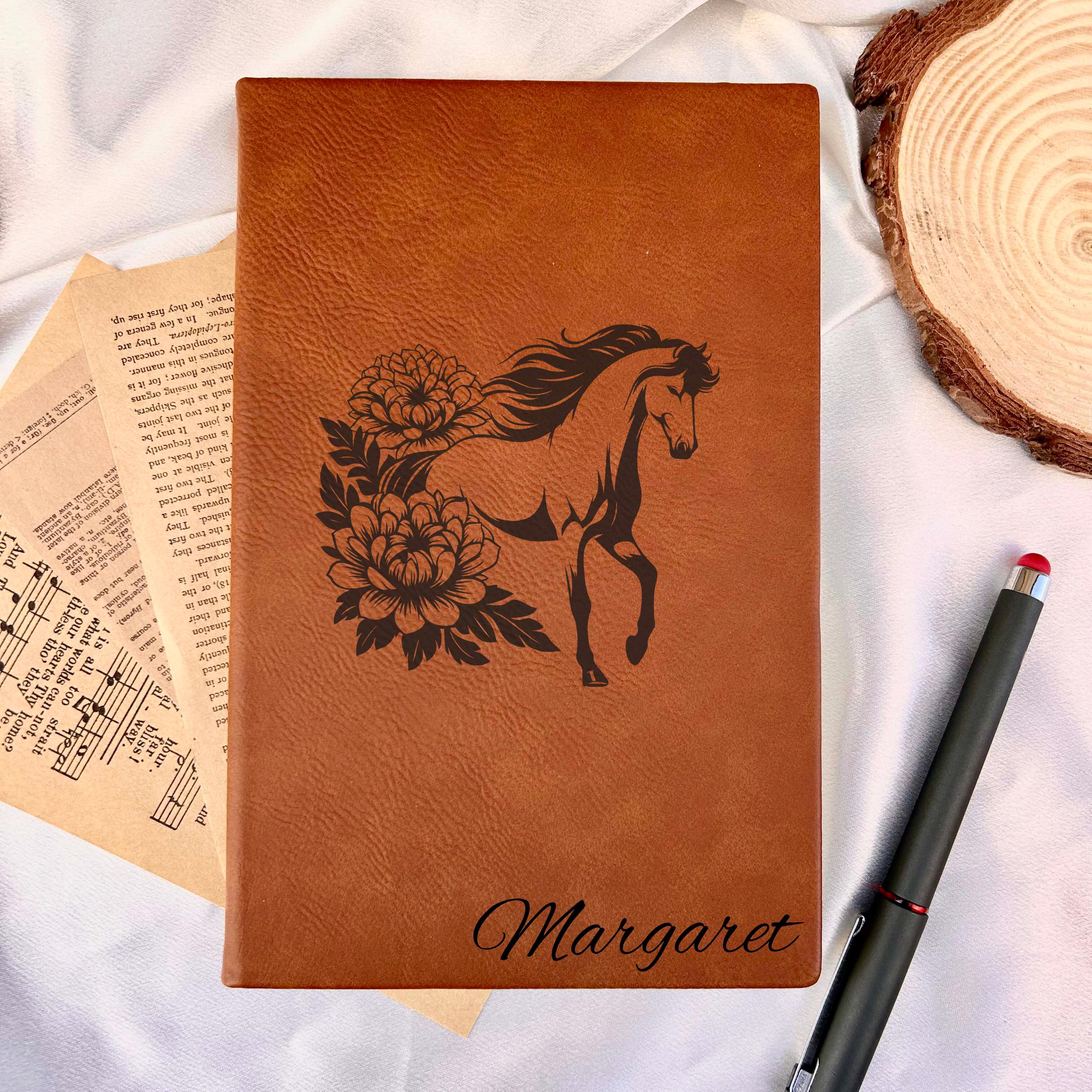 Horse Engraved Journal – Hard Cover, Horse Design #6