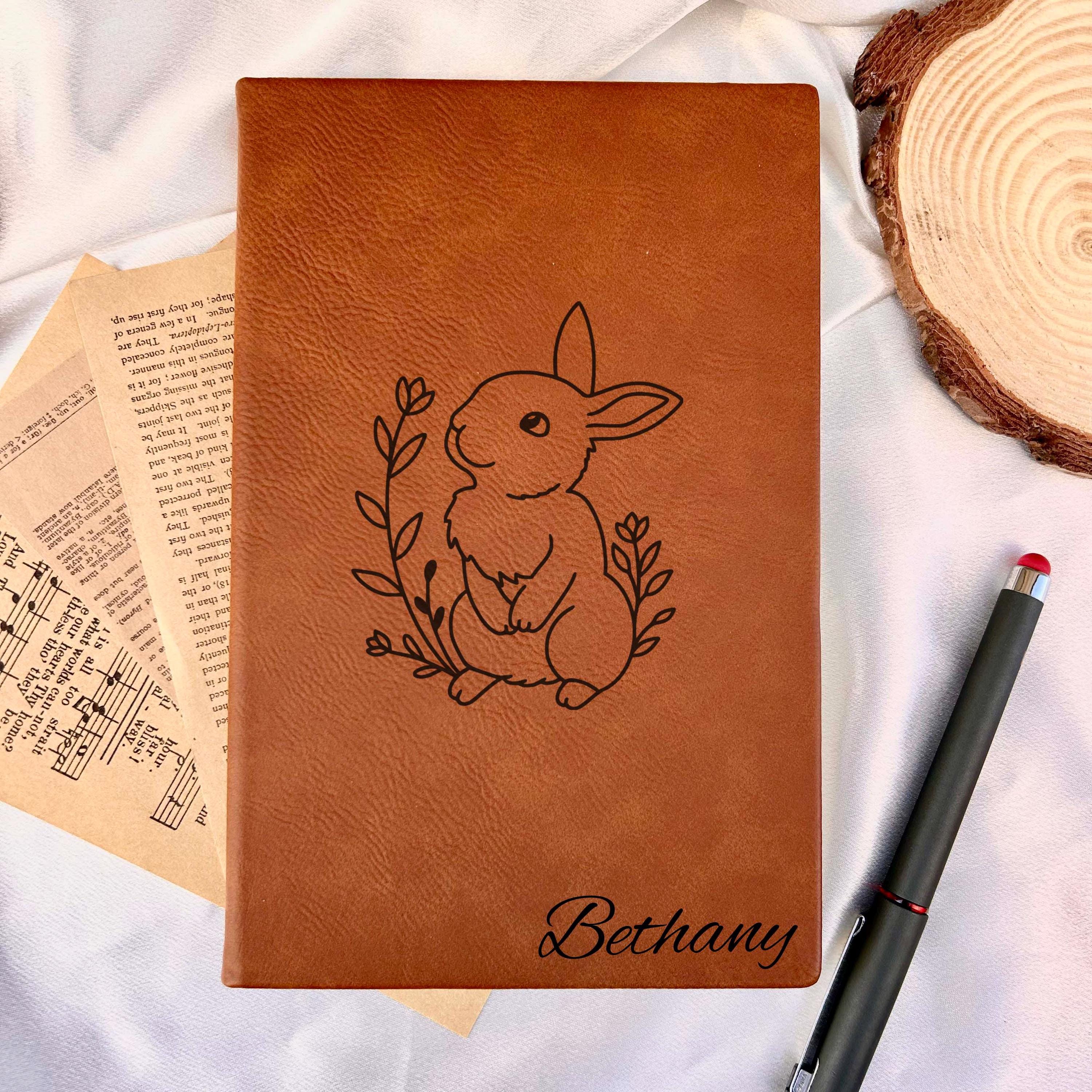 Bunny Custom Journal – Hard Cover, Bunny Design #3