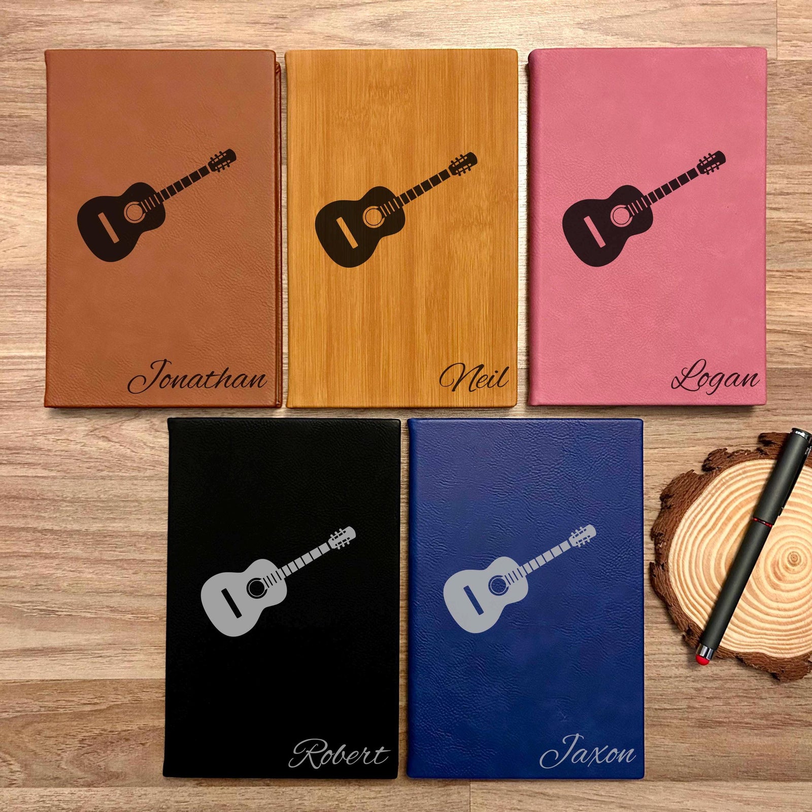 Acoustic Guitar Custom Journal – Hard Cover, Guitar Design #1