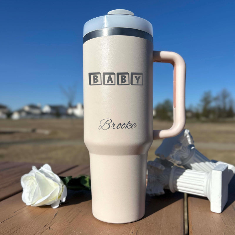 Baby Blocks 40oz Engraved Tumbler – Stainless Steel