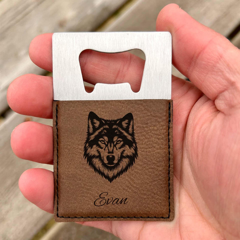 Wolf Large Bottle Opener – Stainless Steel, Wolf Design #1