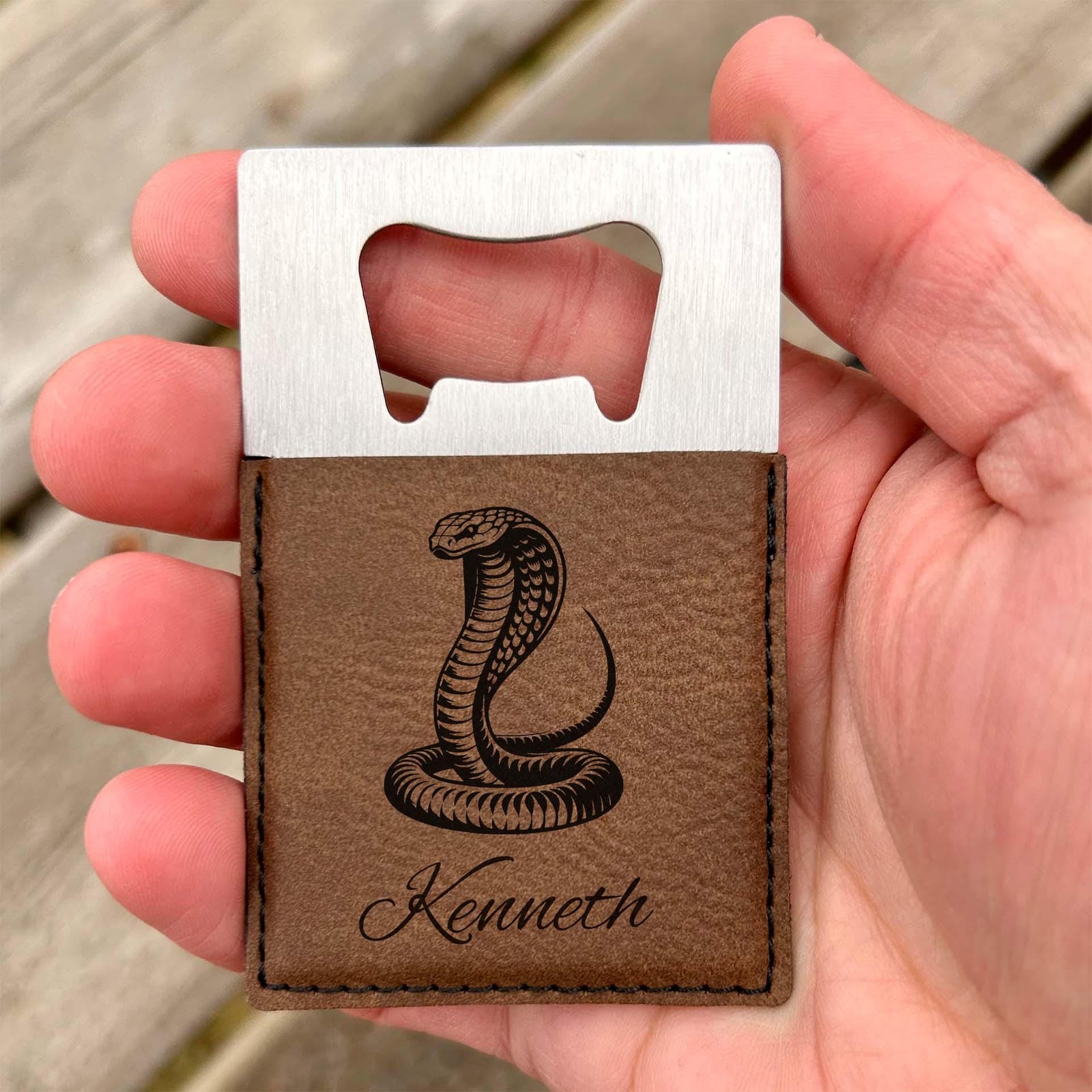 King Cobra Large Bottle Opener – Stainless Steel