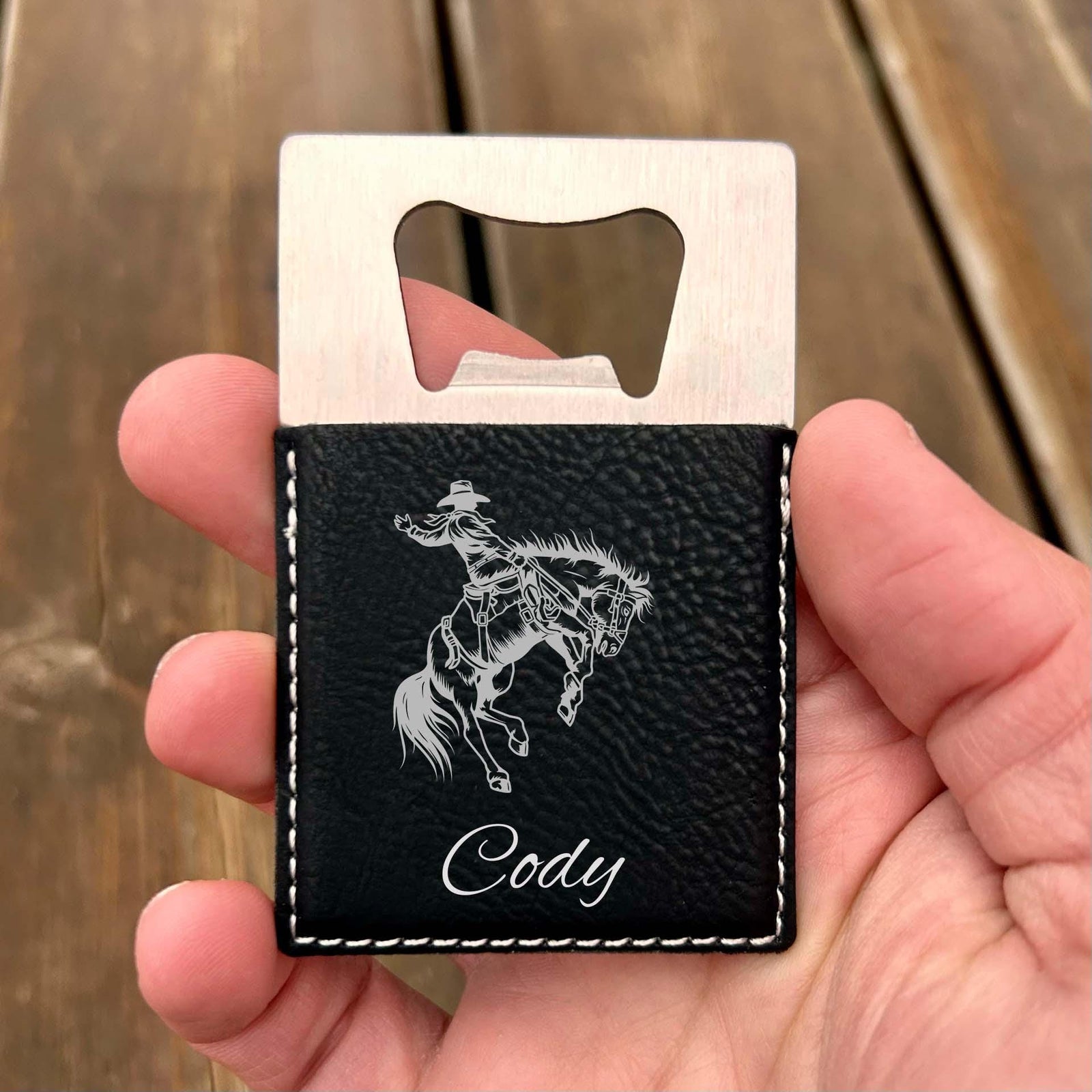 Cowboy Large Bottle Opener – Stainless Steel, Cowboy Design #1