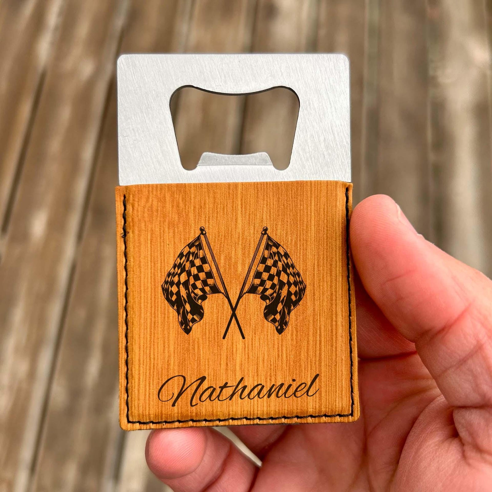 Race Flag Large Bottle Opener – Stainless Steel