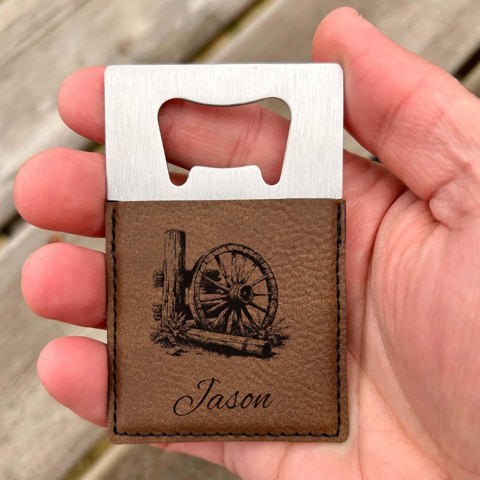 Old Wheel Large Bottle Opener – Stainless Steel