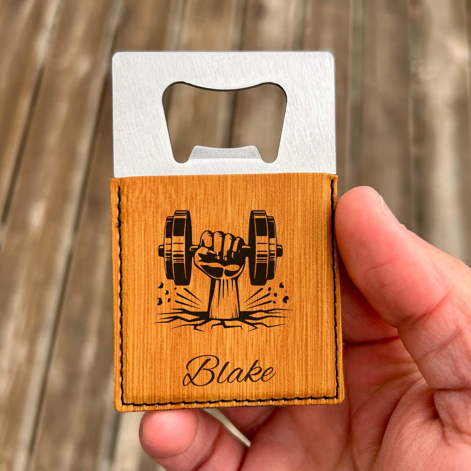 Dumbbell Large Bottle Opener – Stainless Steel