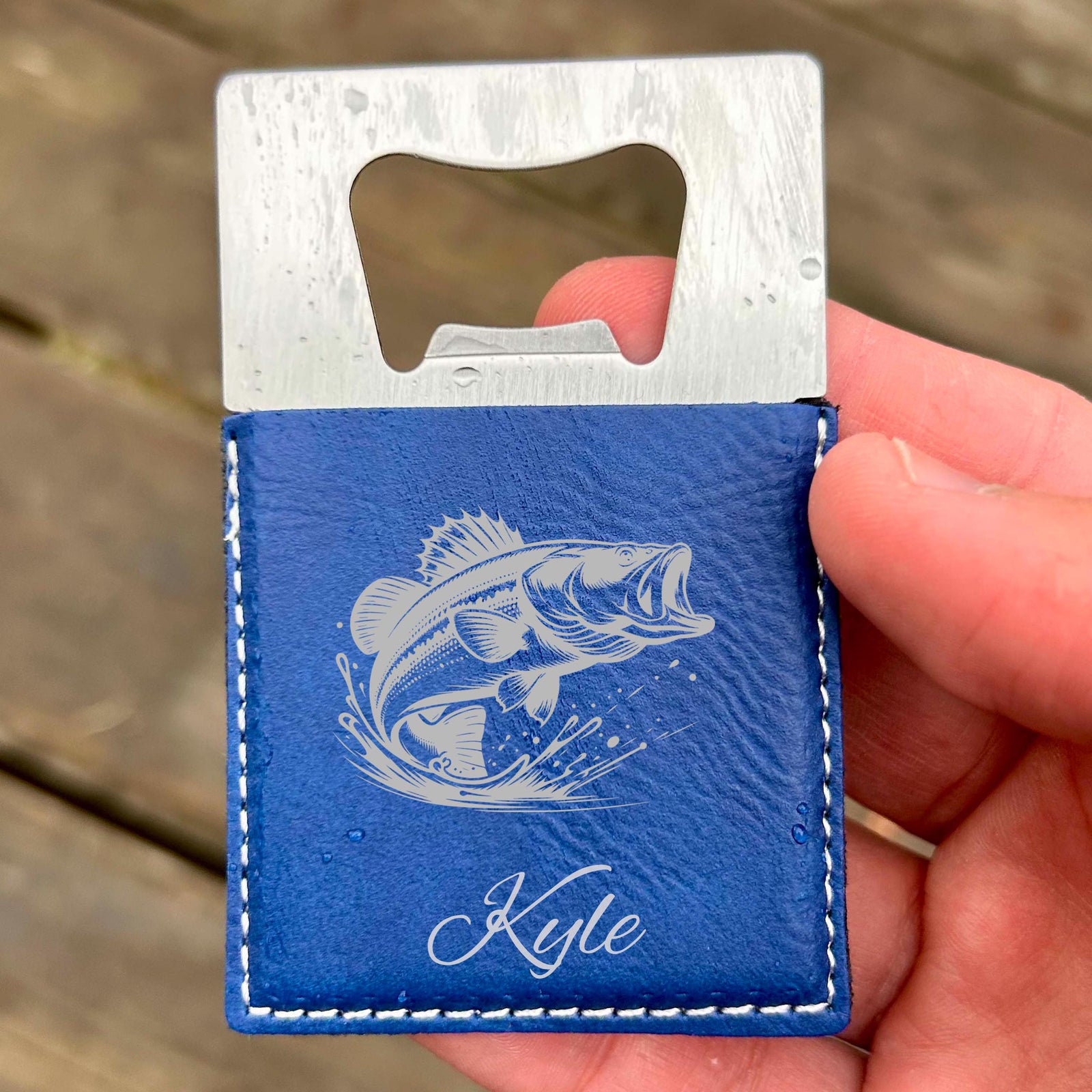 Bass Large Bottle Opener – Stainless Steel, Fishing Design #3