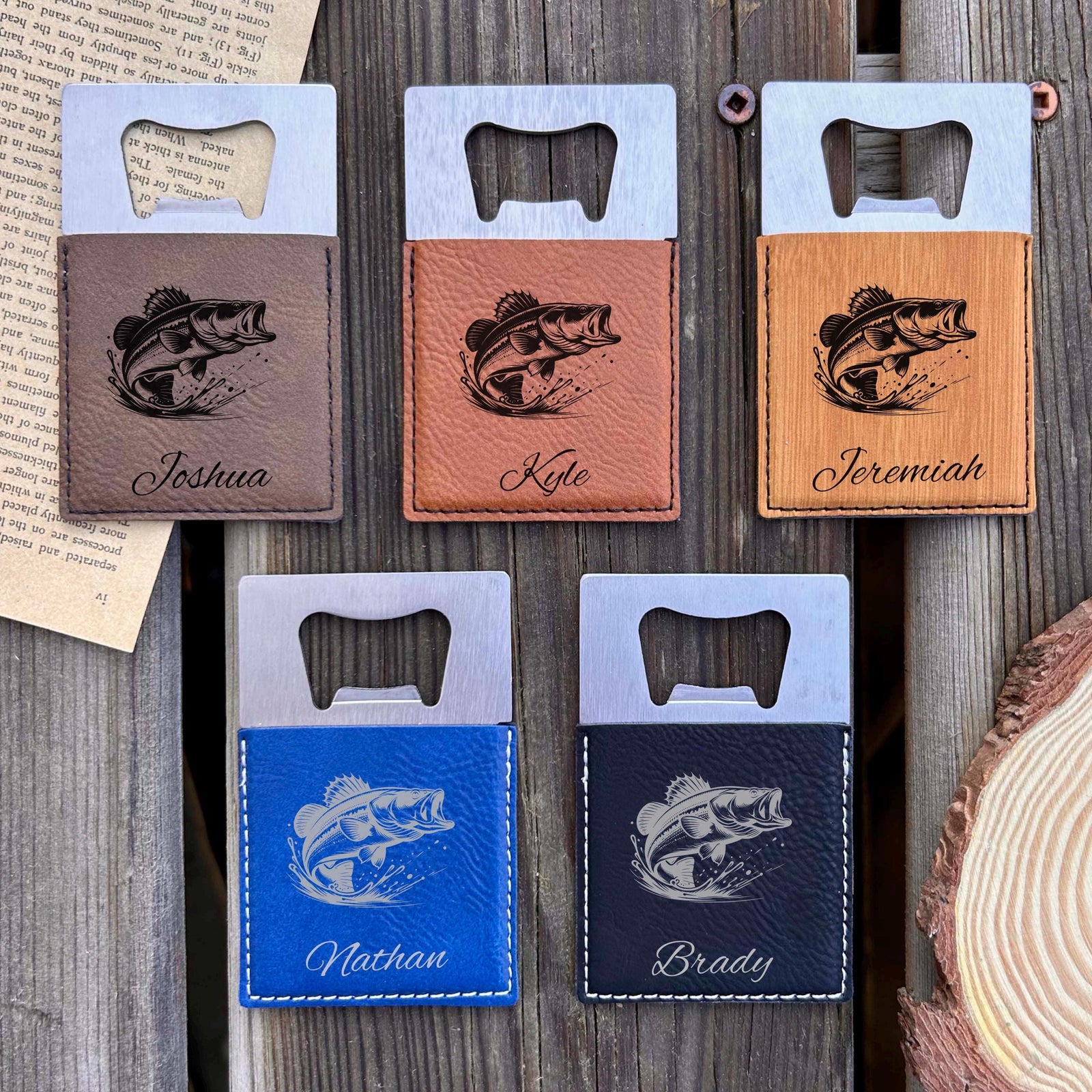 Bass Large Bottle Opener – Stainless Steel, Fishing Design #3