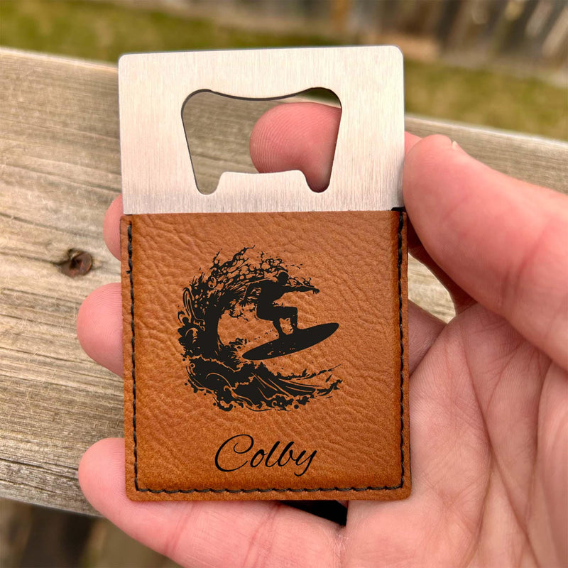 Surf Large Bottle Opener – Stainless Steel, Surf Design #1