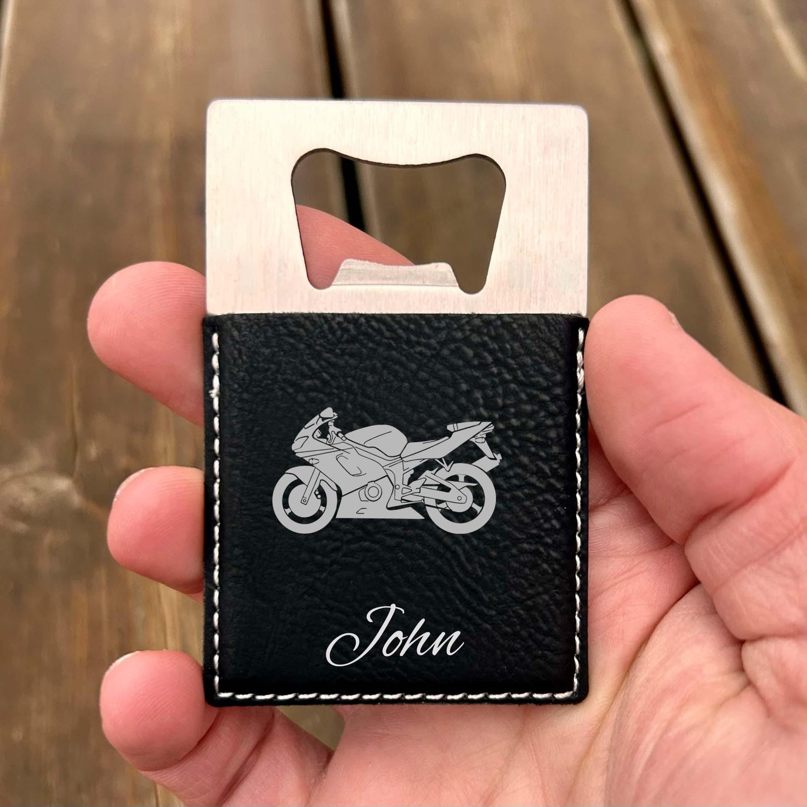 Motorcycle Large Bottle Opener – Stainless Steel, Motorcycle Design #2