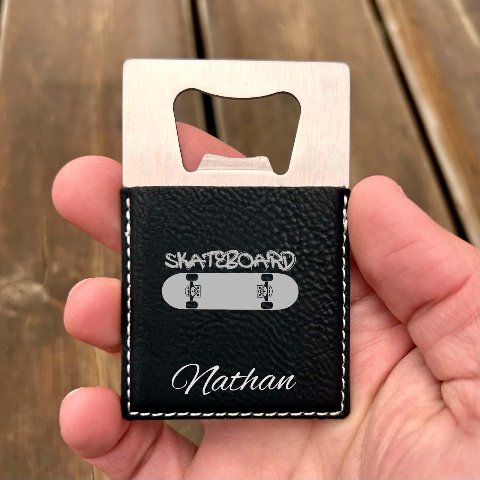 Skateboard Large Bottle Opener – Stainless Steel, Skate Design #2