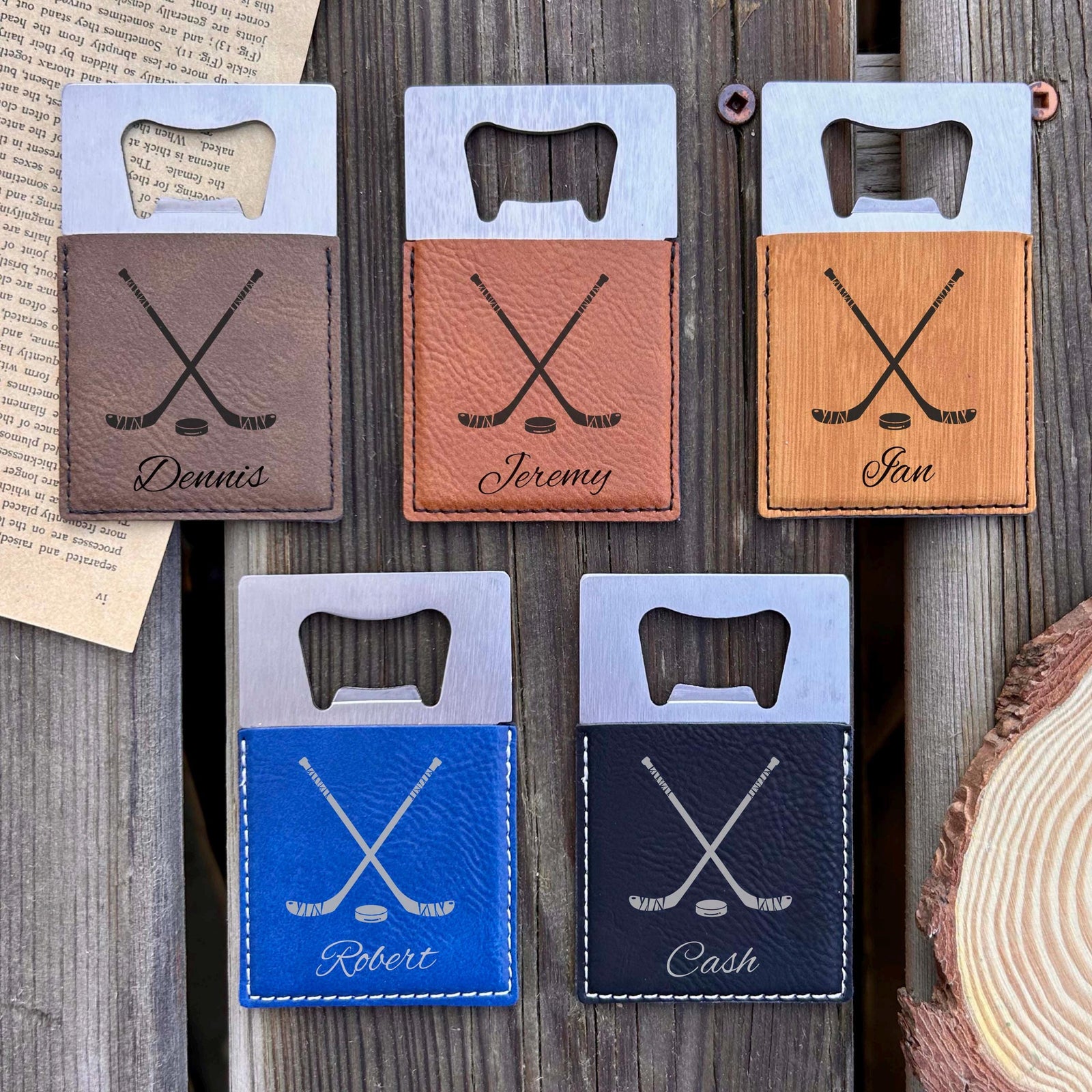 Hockey Large Bottle Opener – Stainless Steel, Hockey Design #3