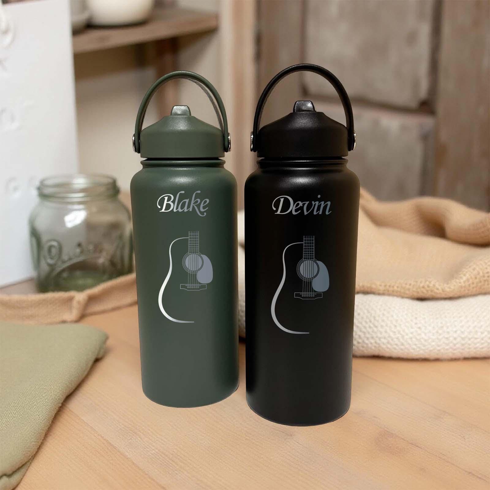 Elegant Guitar 32oz Water Bottle – Stainless Steel