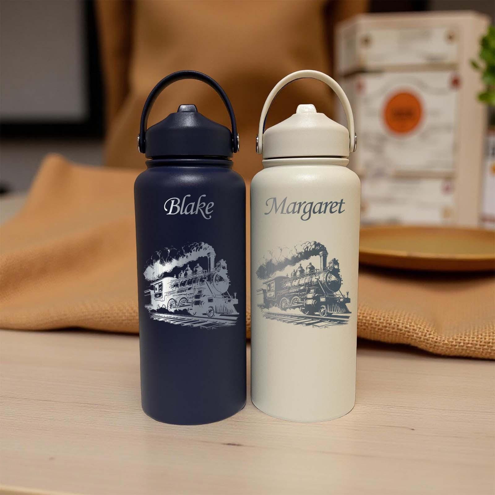 Antique Train 32oz Water Bottle – Stainless Steel