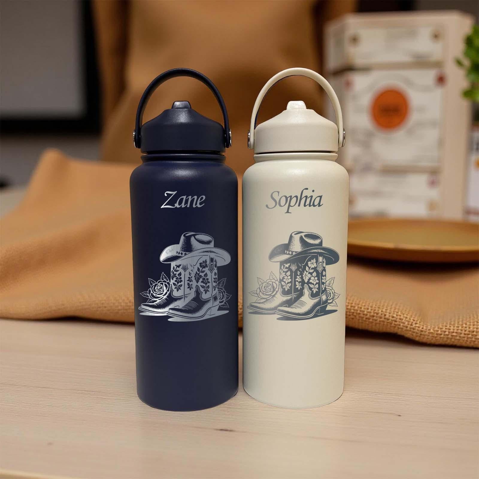 Cowboy Boots 32oz Water Bottle – Stainless Steel