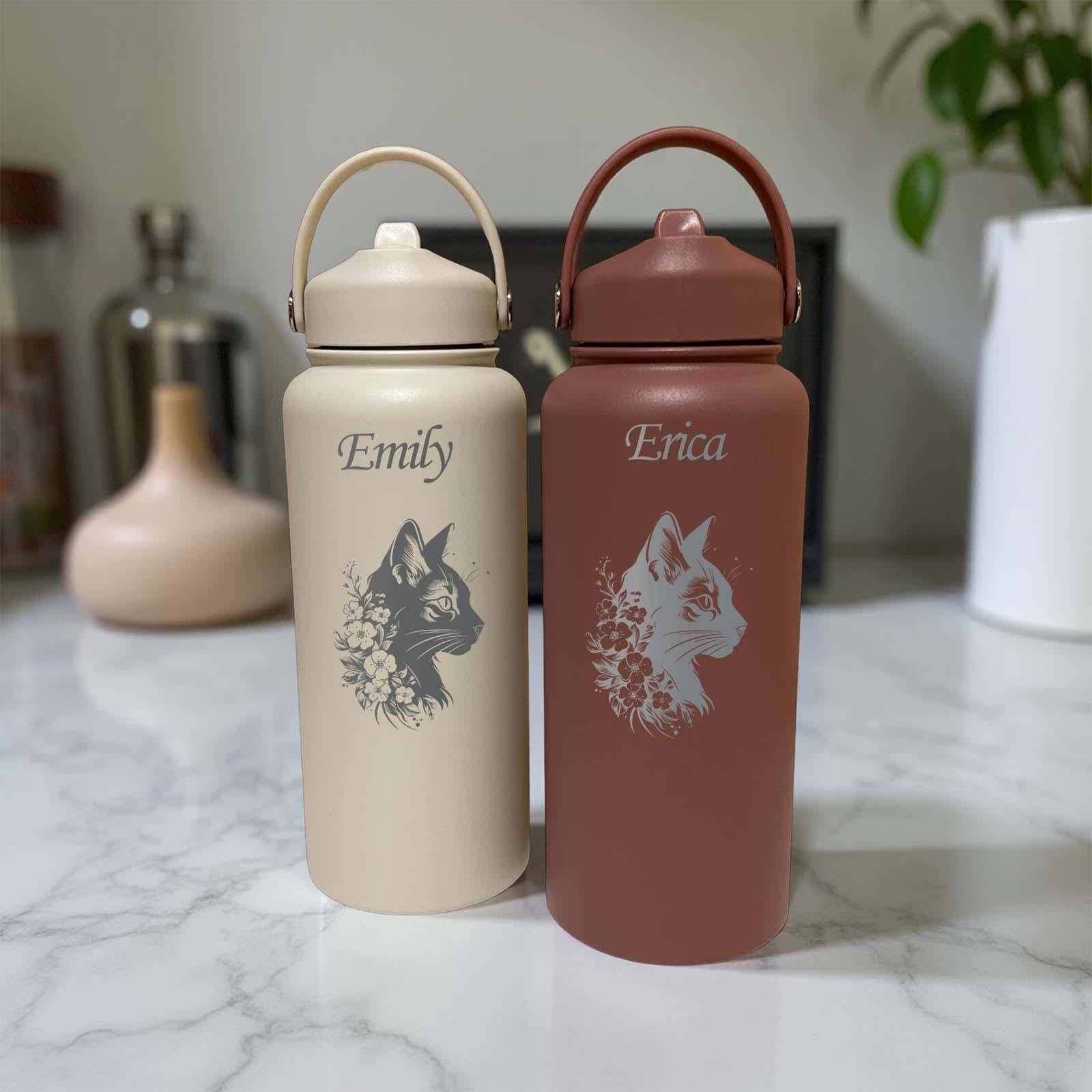 Cat Lover 32oz Water Bottle – Stainless Steel