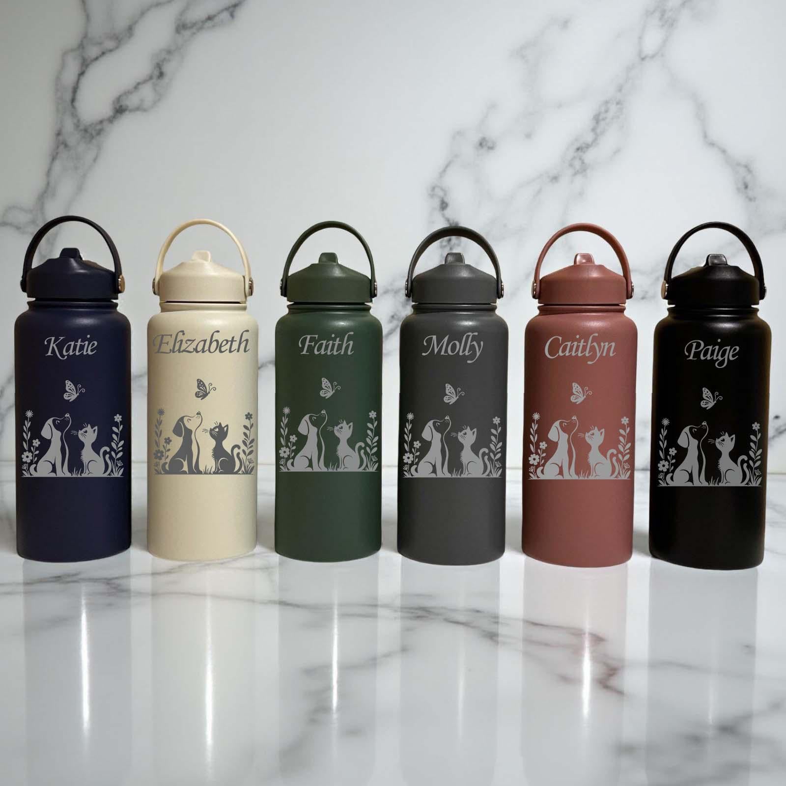 Dog & Cat 32oz Water Bottle – Stainless Steel