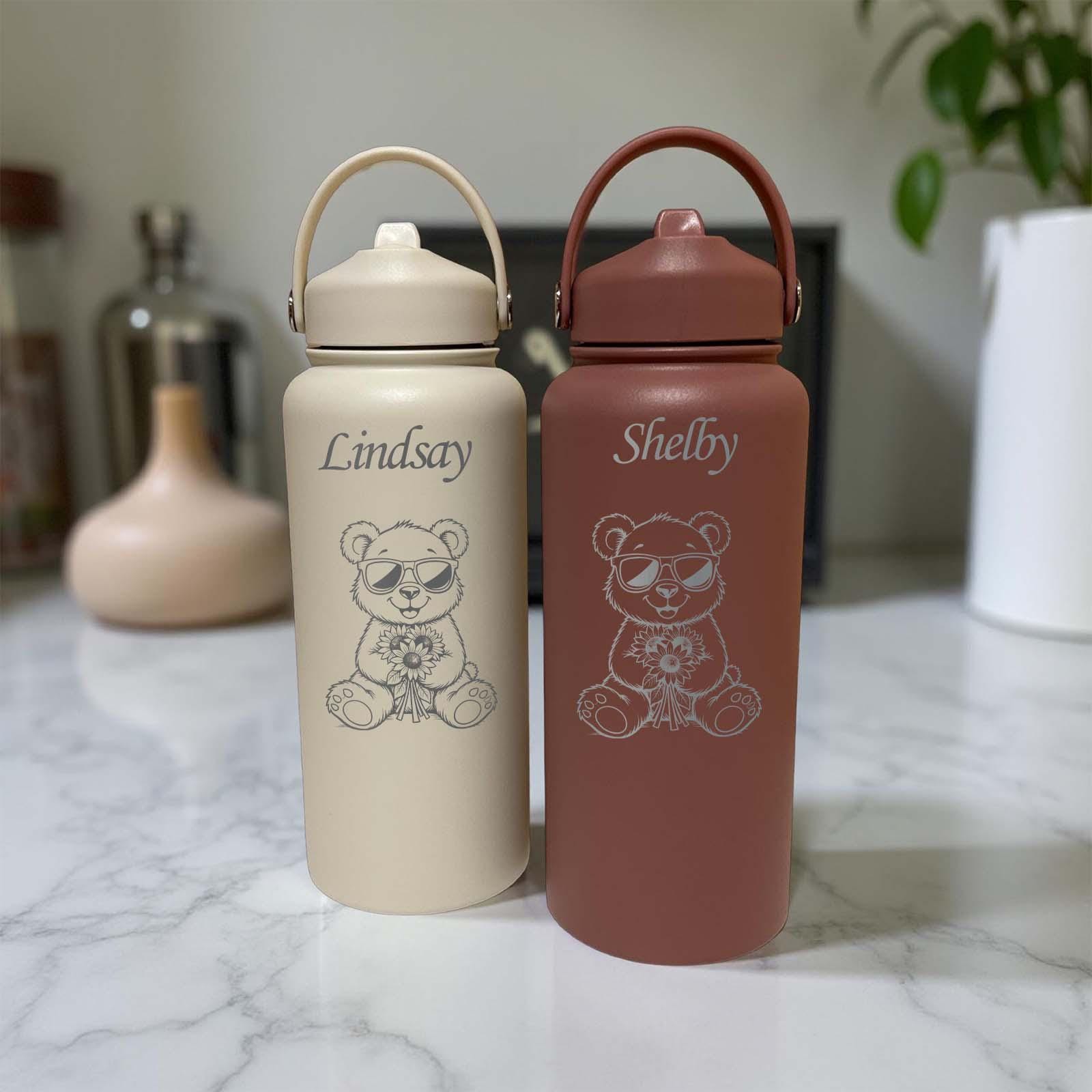 Cute Bear 32oz Water Bottle – Stainless Steel