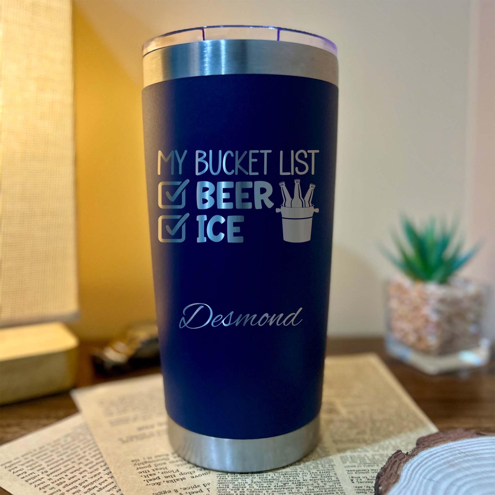 Bucket List 20oz Engraved Tumbler – Stainless Steel, Saying #42