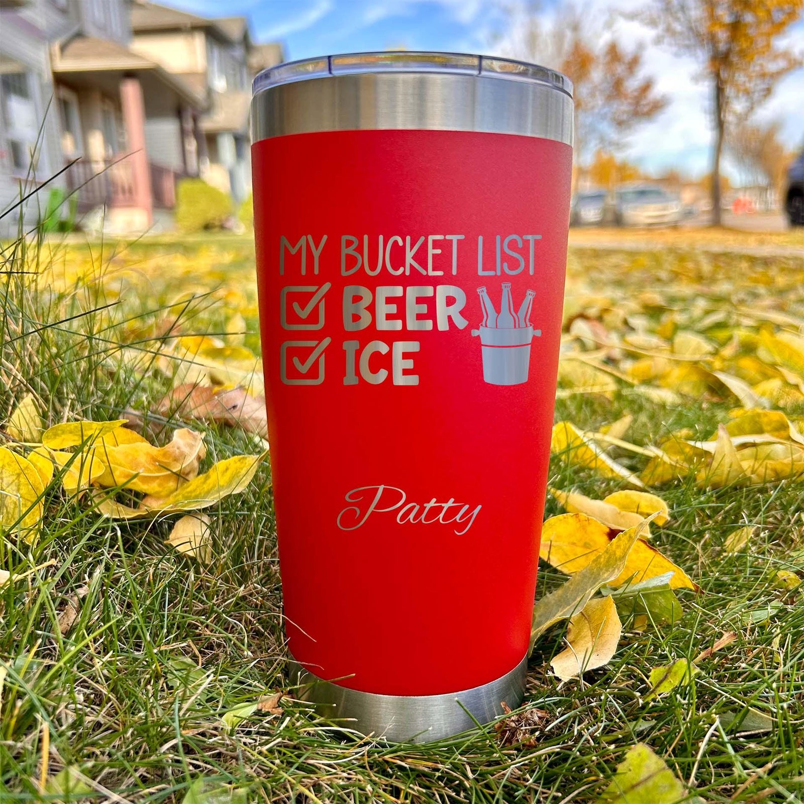Bucket List 20oz Engraved Tumbler – Stainless Steel, Saying #42