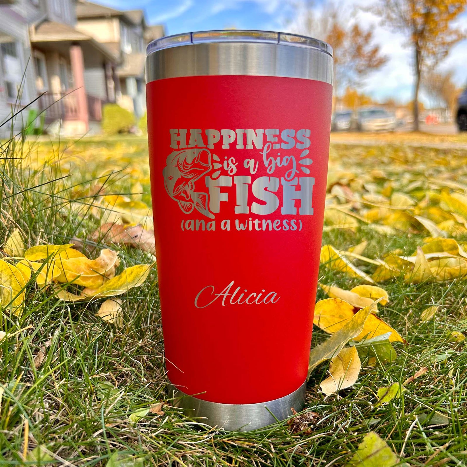 Angler 20oz Engraved Tumbler – Stainless Steel, Saying #36