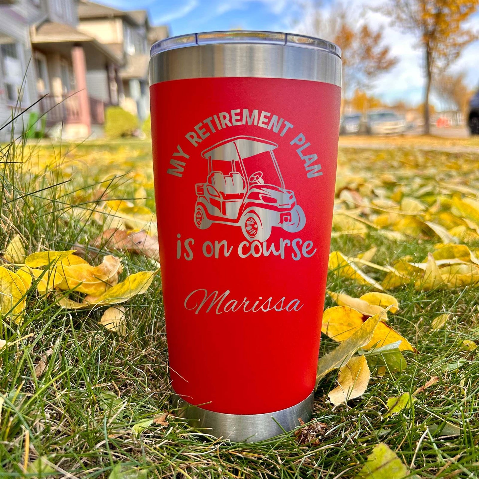 Golf 20oz Engraved Tumbler – Stainless Steel, Saying #34
