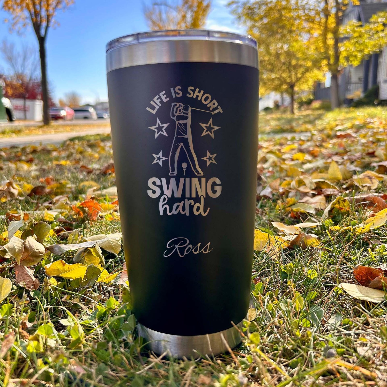 Golf Lover 20oz Engraved Tumbler – Stainless Steel, Saying #33